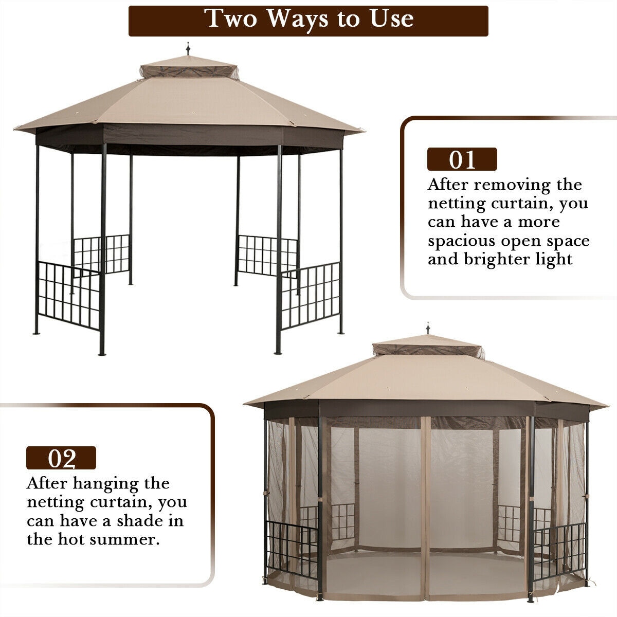 WELLFOR CHY-383CF Wood-Resin-Gazebos - View #4