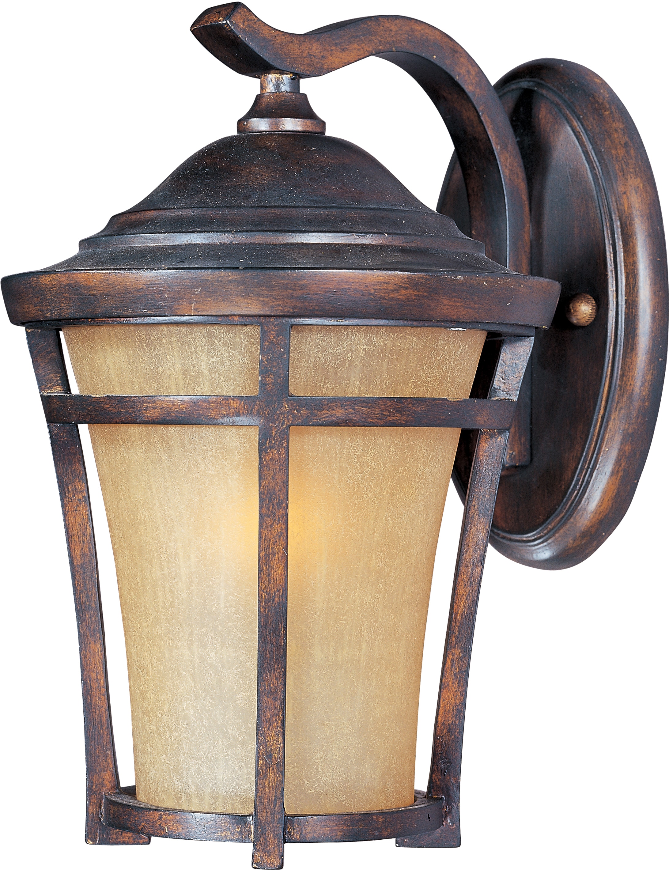 Maxim Lighting 65164GFCO Balboa VX LED E26 1 -Light 14-in H Distressed Brown Hardwired Outdoor Wall Light