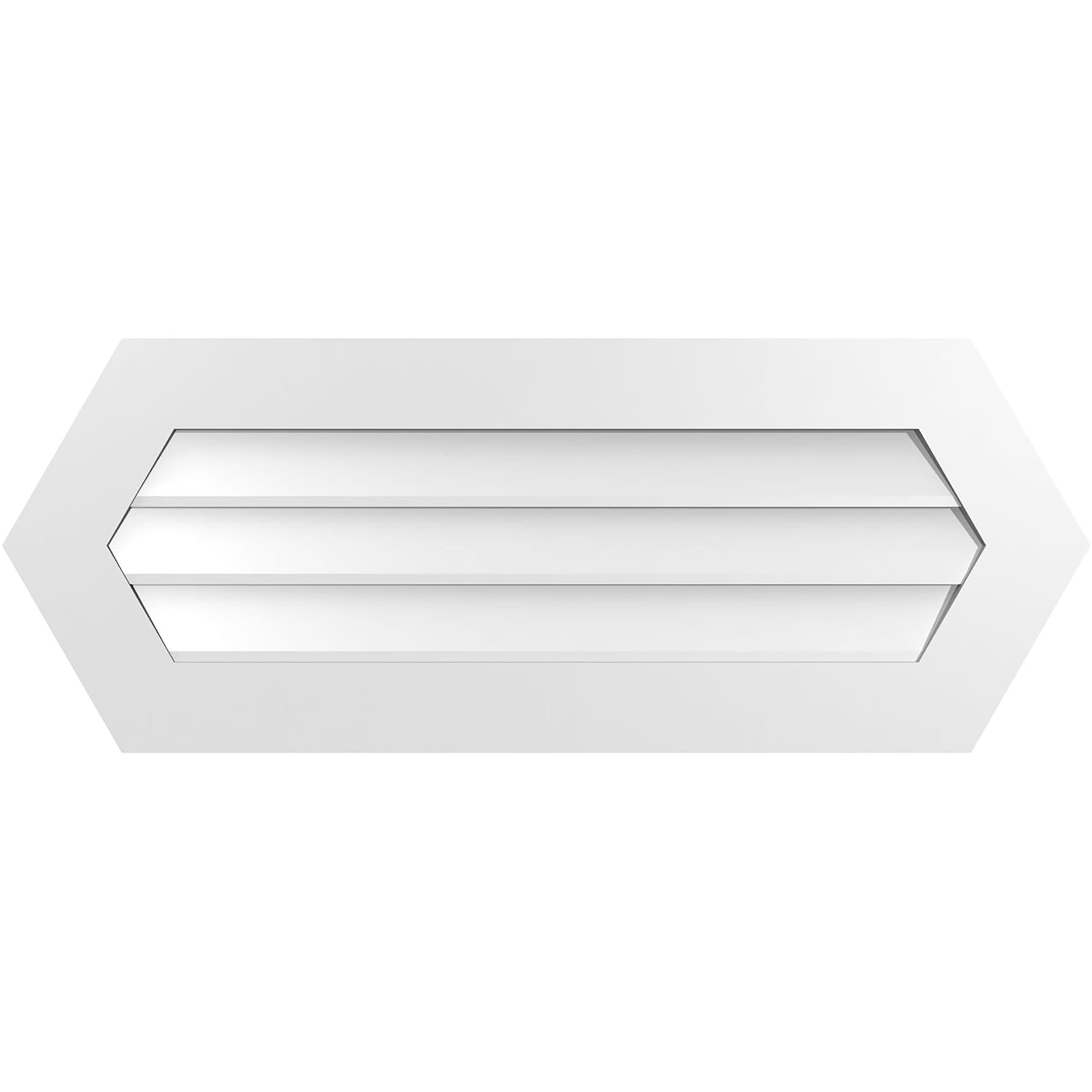 Ekena Millwork GVPHP42X1601SN 42-Inches x 16-Inches Off-white Peaked PVC Gable Louver Vent