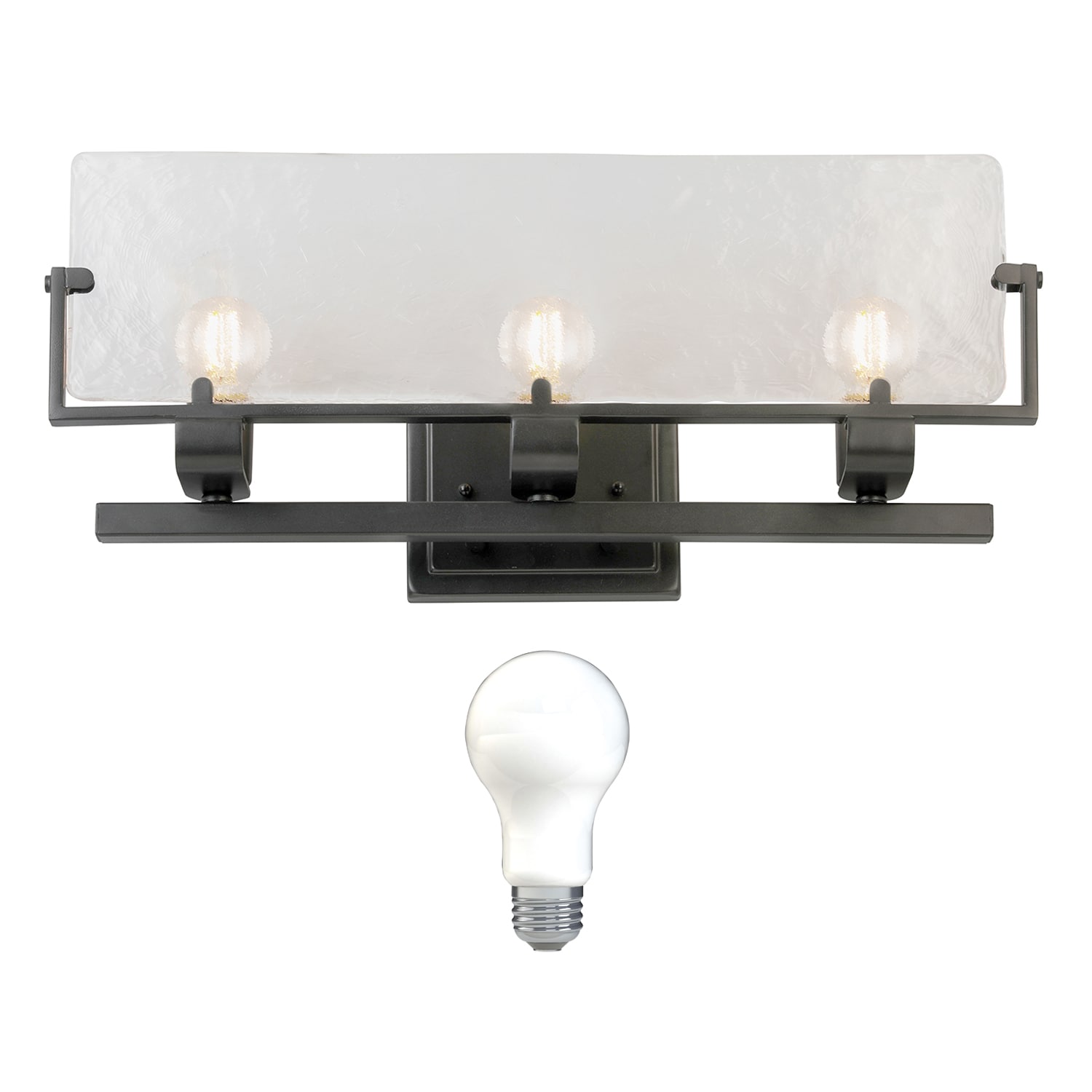 allen + roth Aria 22-in 3-Light Black Iron Modern/Contemporary Vanity Light Collection