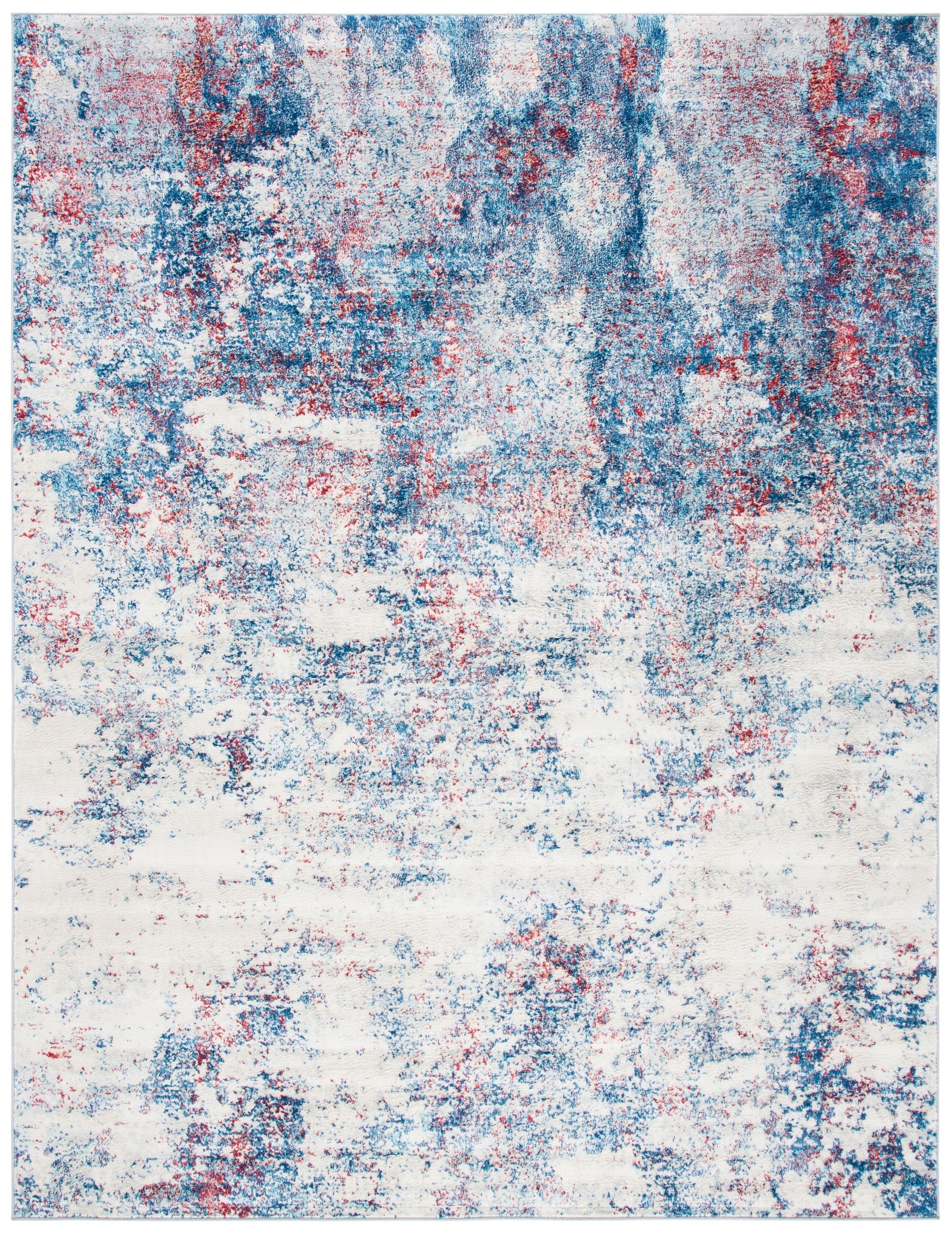 Safavieh BNT822N-8 Brentwood Malissie 8 x 10 (ft) Loomed Polypropylene Navy/Red Rectangular Indoor Distressed/Overdyed Bohemian/Eclectic Area rug