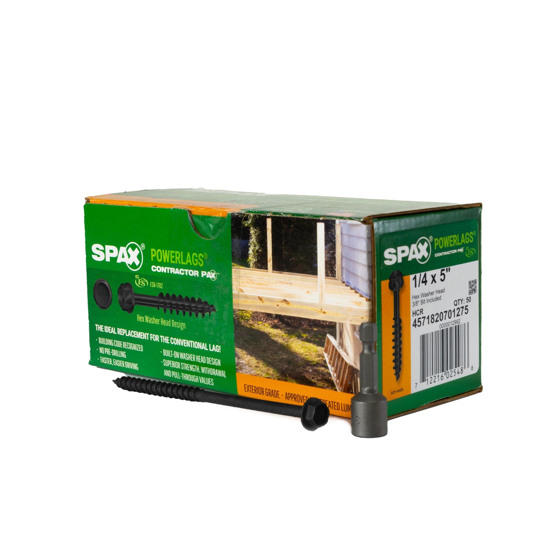SPAX 4571820701275 1/4-in x 5-in Black Coated Hex -Head Exterior Structural wood screws 50 -Pack