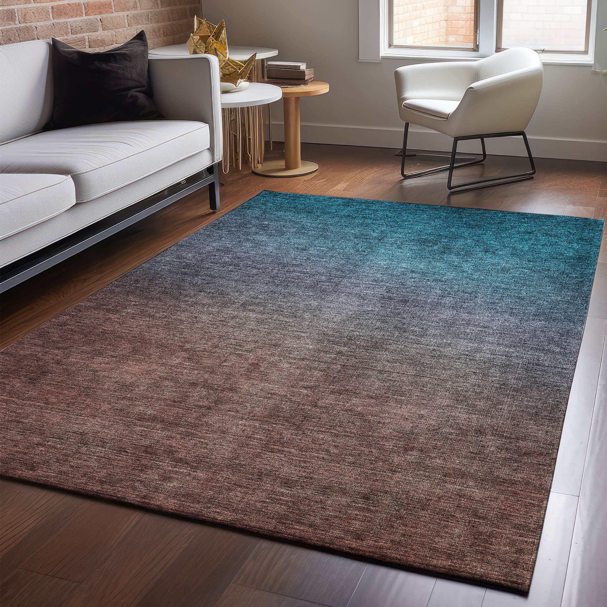 Addison Rugs AMF587TE30X46 Mayfield AMF587TE 2 x 3 (ft) Loomed Polyester Teal Rectangular Indoor Geometric Machine washable Area rug