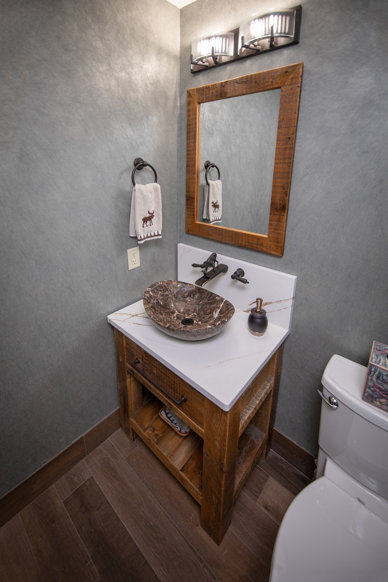 Eden 14'' Dark Brown Marble Canoe Sink