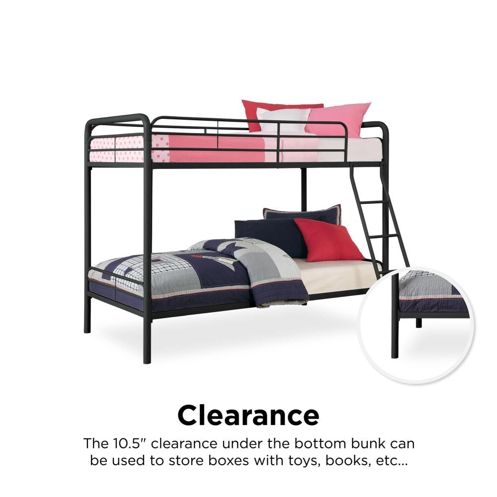 Dhp Elen Black Twin Over Bunk Bed, Dhp Twin Over Futon Metal Bunk Bed Instructions