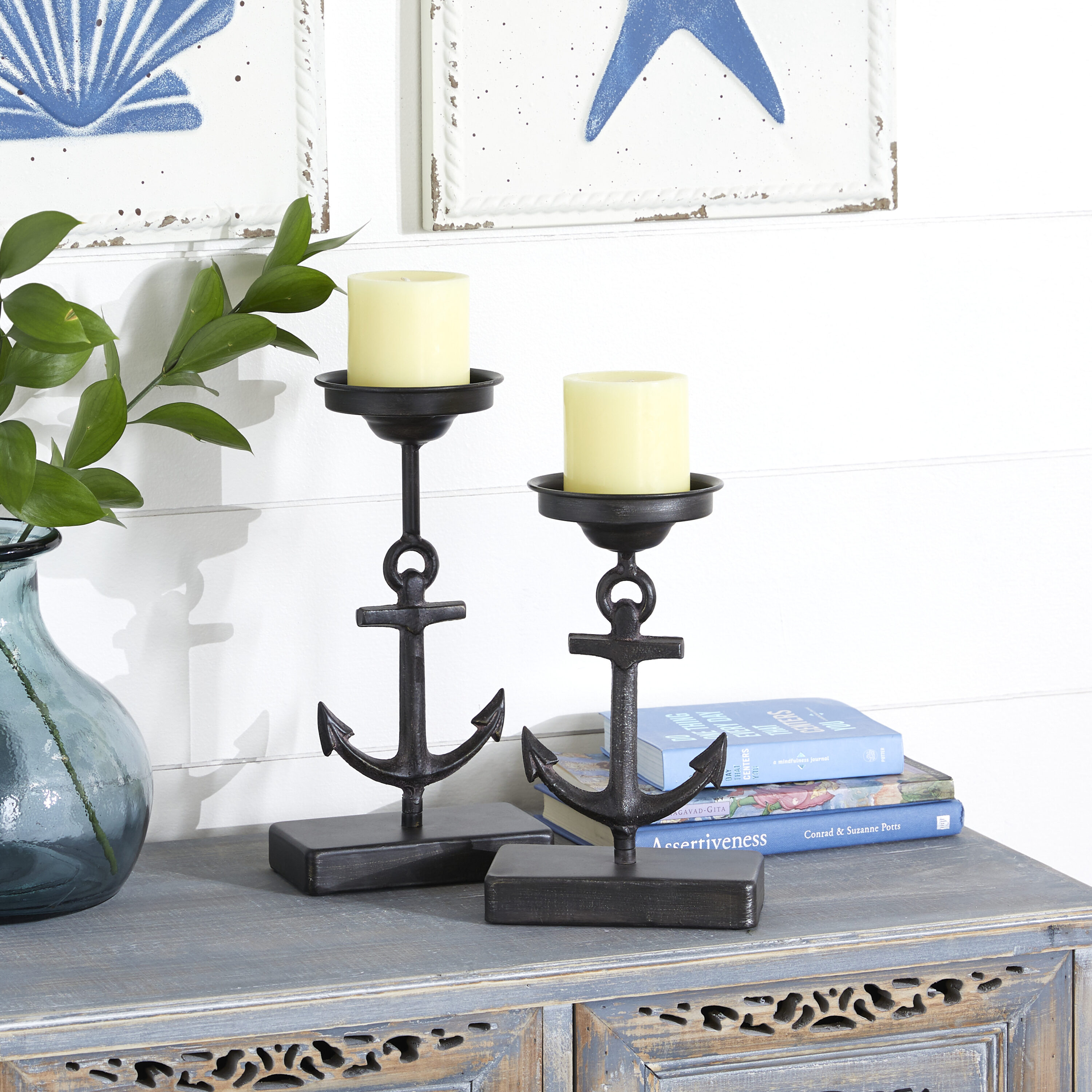 Grayson Lane 37890 2 Candle Metal Pillar Candle Holder