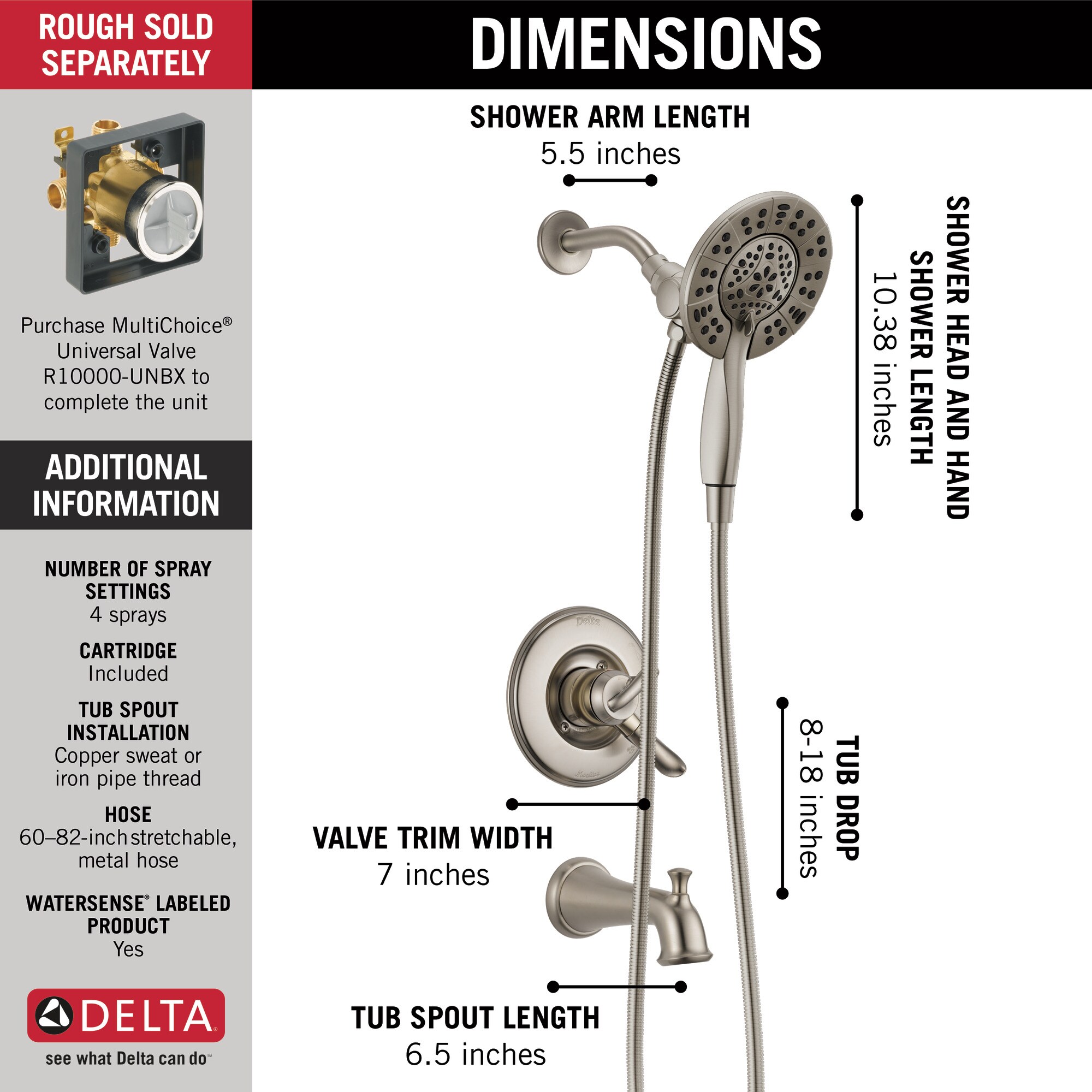 Delta T17494-SS-I Tub-Shower-Faucets - View #20