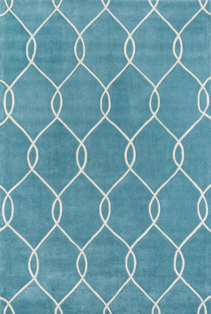Momeni BLISSBS-12TEL2030 Bliss 2 x 3 (ft) Tufted Polyester Teal Rectangular Indoor Geometric Industrial Area rug