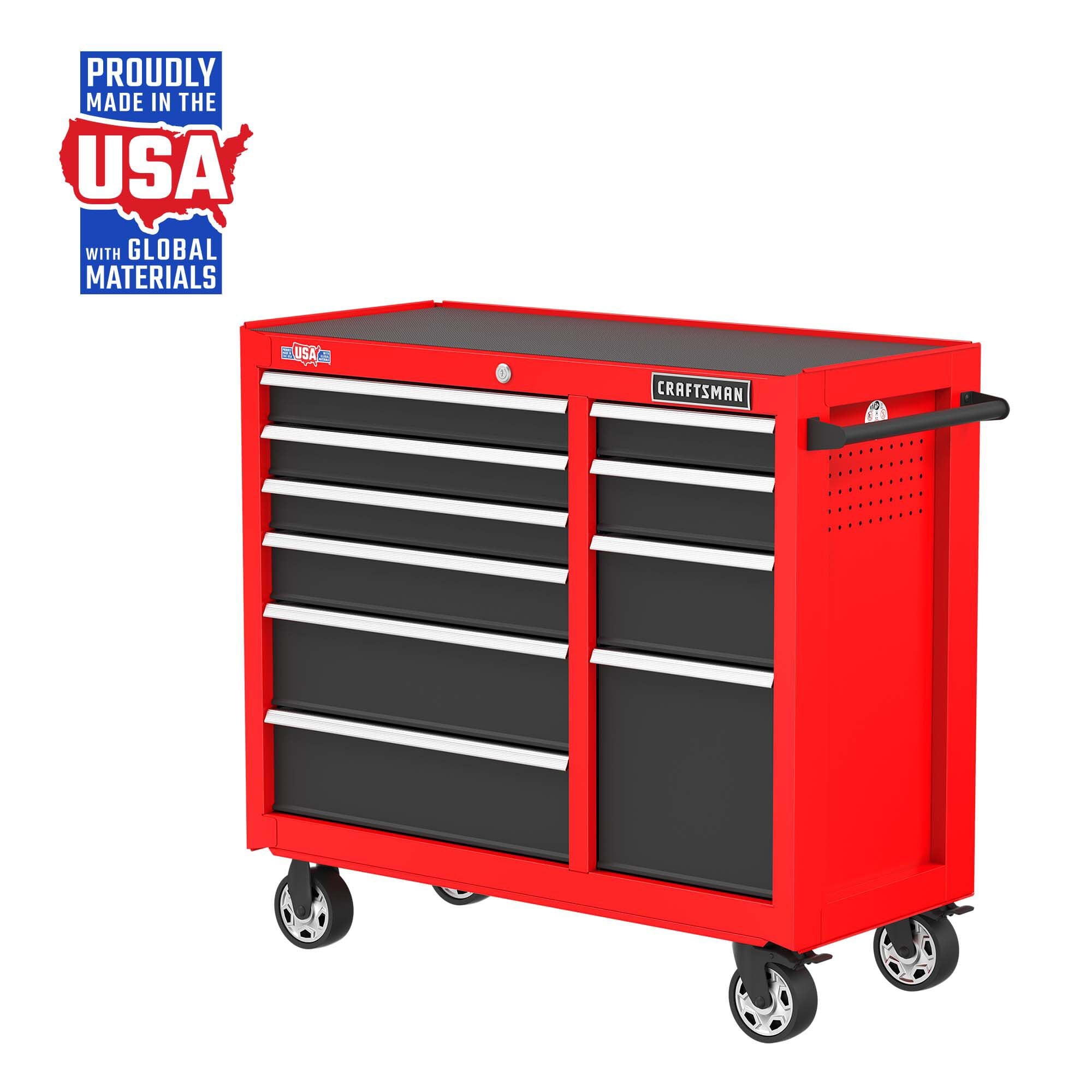 2000 Series 41-in W x 37.5-in H 10-Drawer Steel Rolling Tool Cabinet (Red) | - CRAFTSMAN CMST98270RB