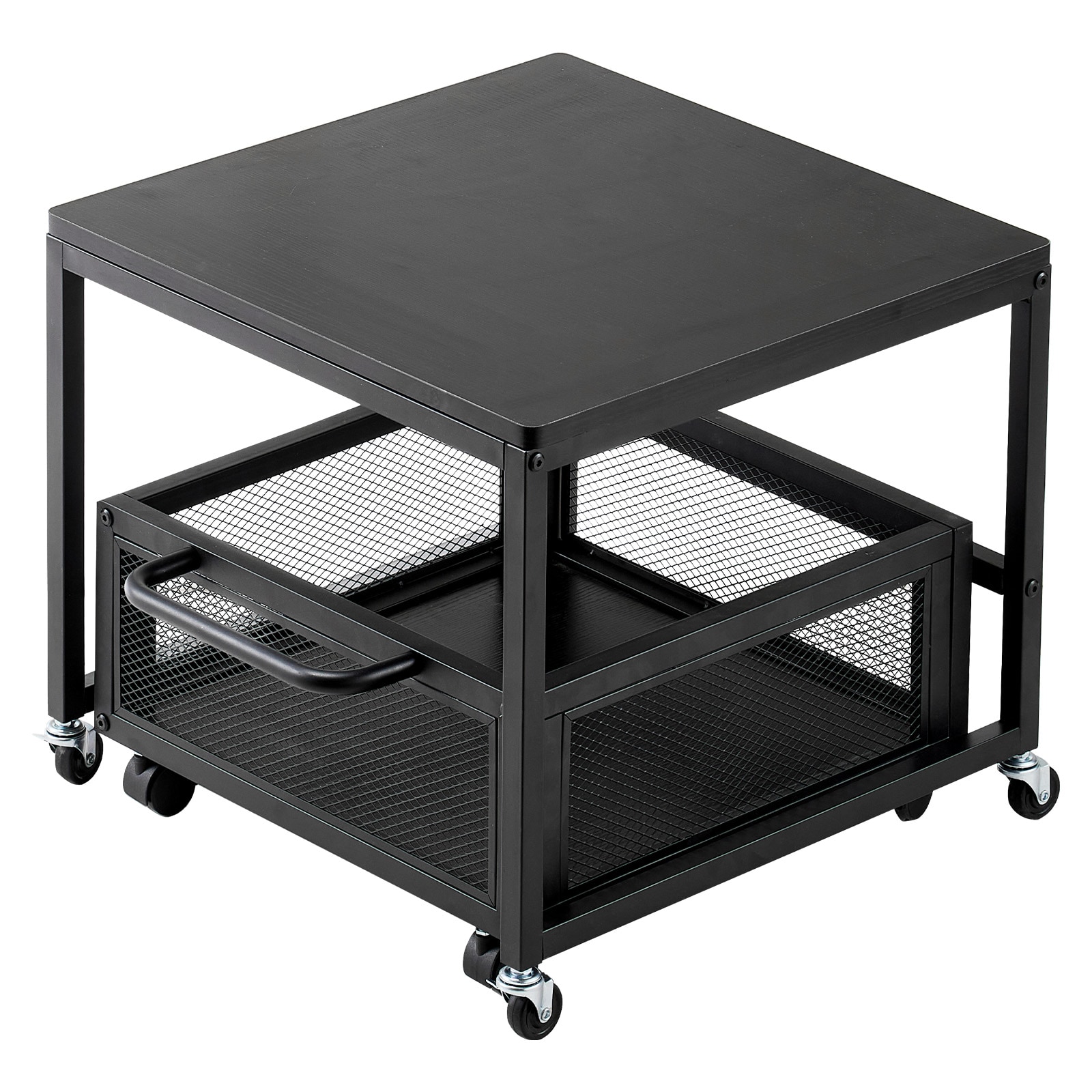 VEVOR SCDTCKMNBXZJ06605V0 Mini Fridge Stand with Storage 198 lbs Mini Fridge Table with Movable Storage Cart and Swivel Wheels Beverage Refrigerator Stand for Coffee Bar Mini Fridge Organizer for Office Home Dorm Black