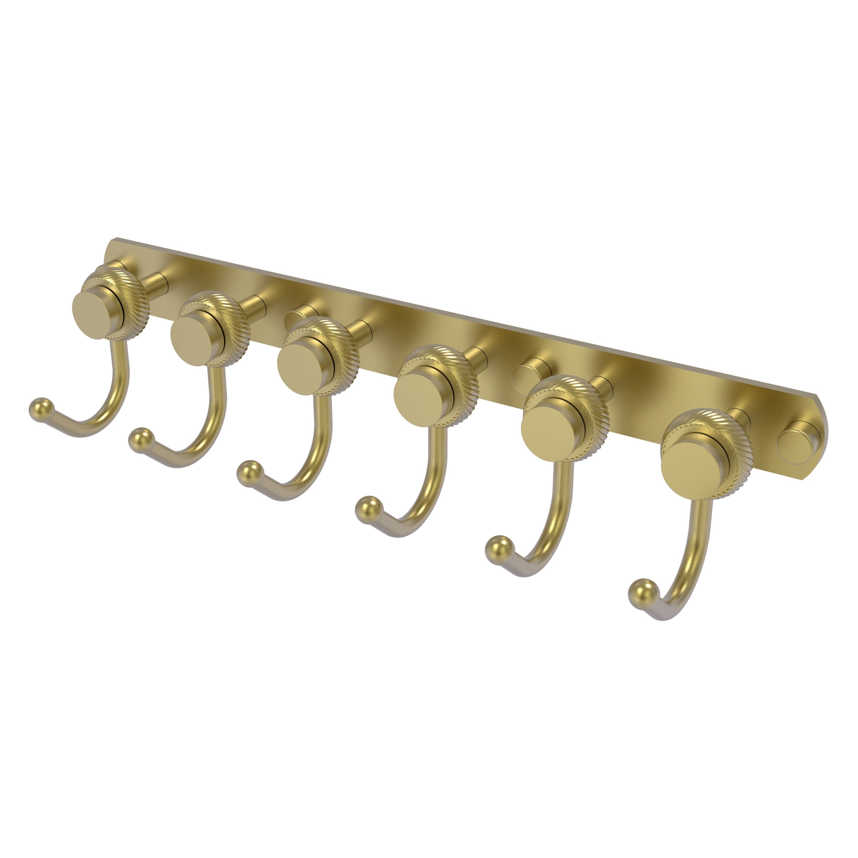 Allied Brass 920T-6-SBR Mercury Satin Brass 6 -Hook Wall mount Towel Hook
