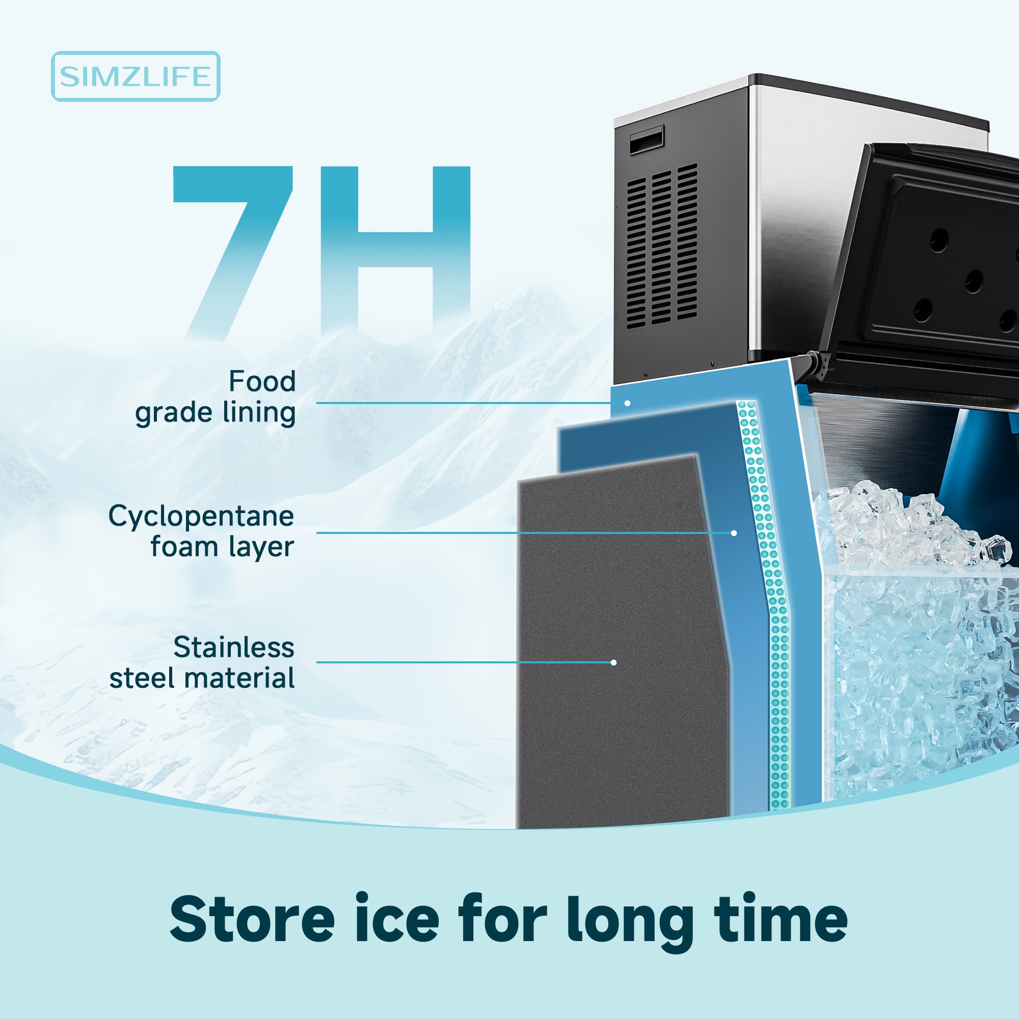 SIMZLIFE CIM-01 Commercial-Ice-Makers - View #4