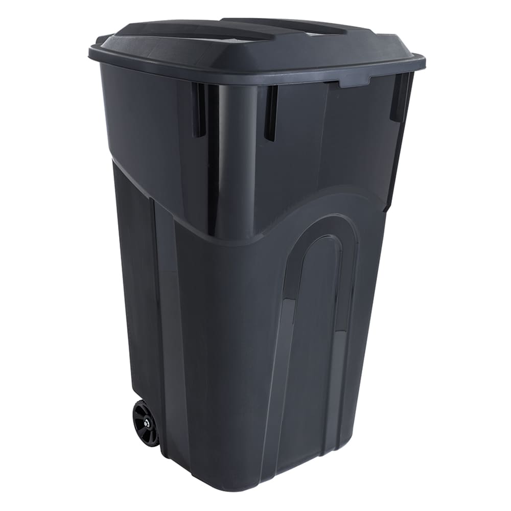 Lavex 16 Qt. / 4 Gallon Black Rectangular Step-On Trash Can