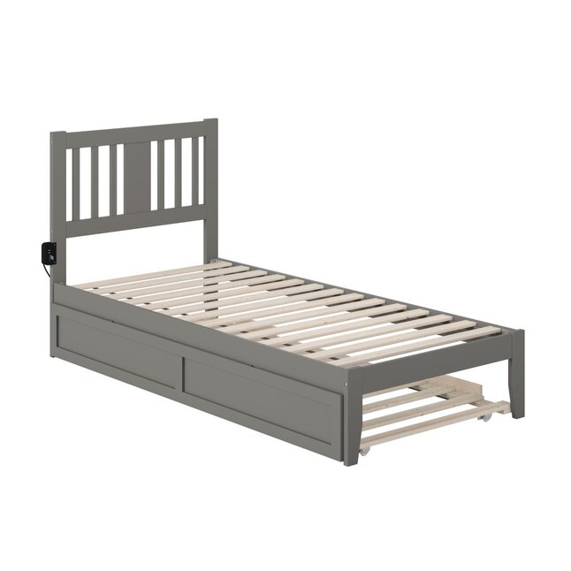 Atlantic Furniture Tahoe Grey Twin, Extra Long Twin Platform Bed With Trundle