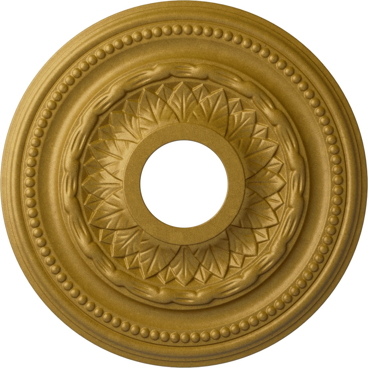 Ekena Millwork CM15GAPGS Galway 15.75-in W x 15.75-in L Painted Pharaohs Gold Polyurethane Whole Ceiling Medallion
