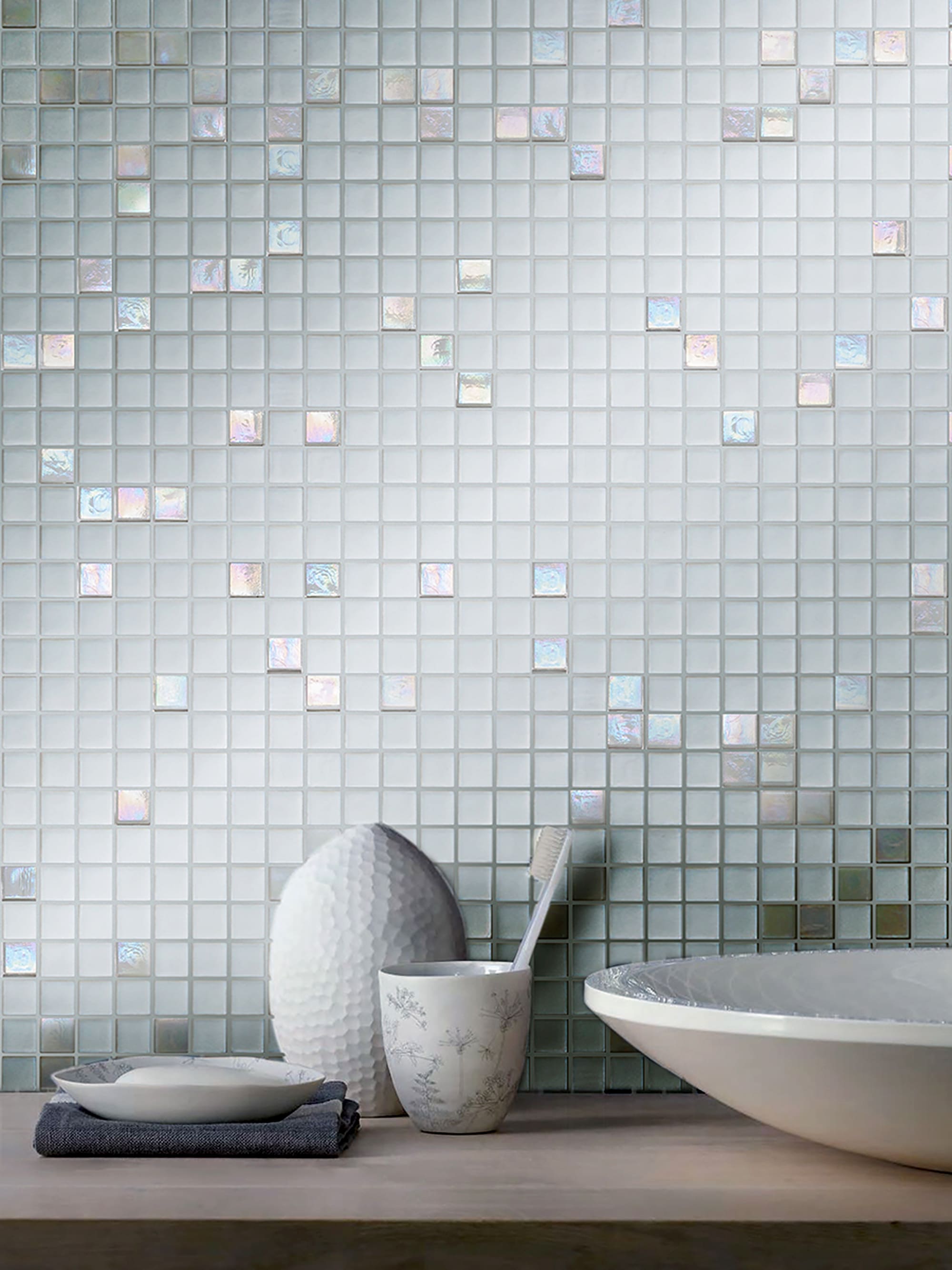 Apollo Tile Mingles Pearl White 11-1/2-in x 11-1/2-in Glossy Glass Uniform Squares Floor and Wall Tile (18.69-sq. ft/ Carton)