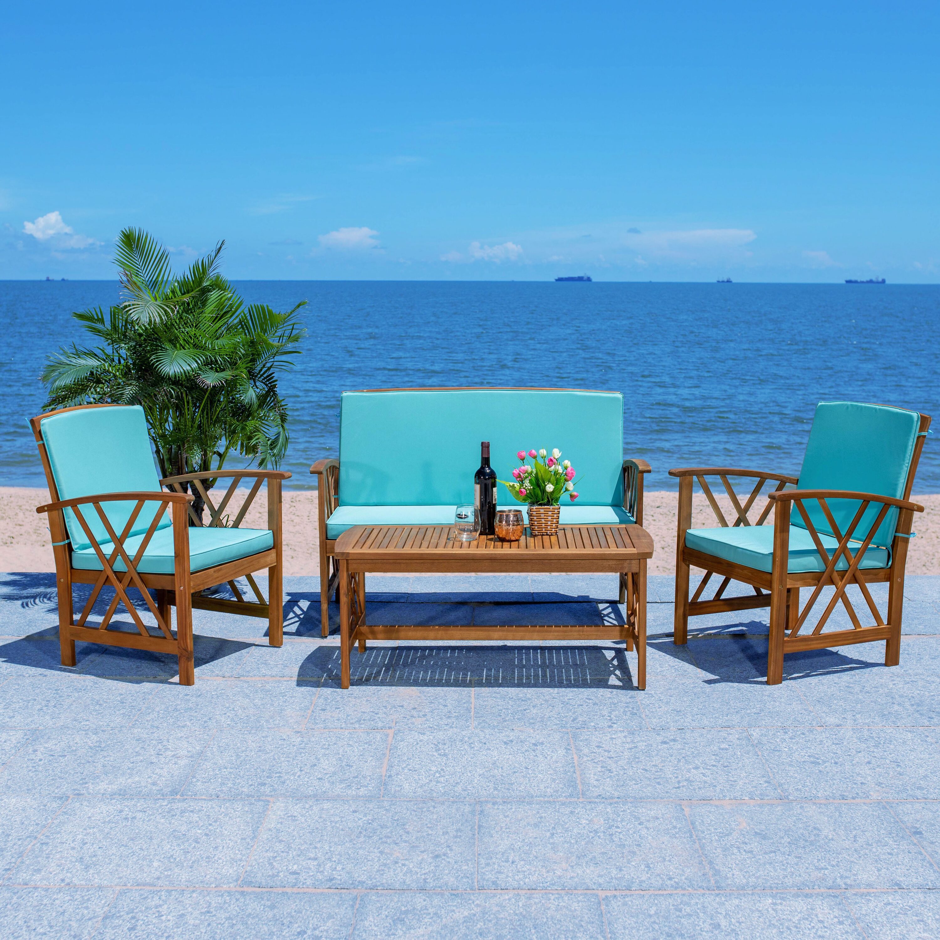 Safavieh PAT7008Q Patio-Conversation-Sets - View #8