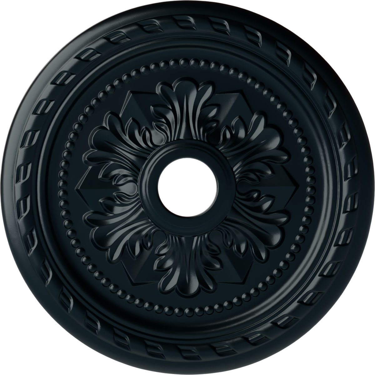 Ekena Millwork CM23PMNSF Palmetto 23.625-in W x 23.625-in L Painted Night Shade Polyurethane Whole Ceiling Medallion
