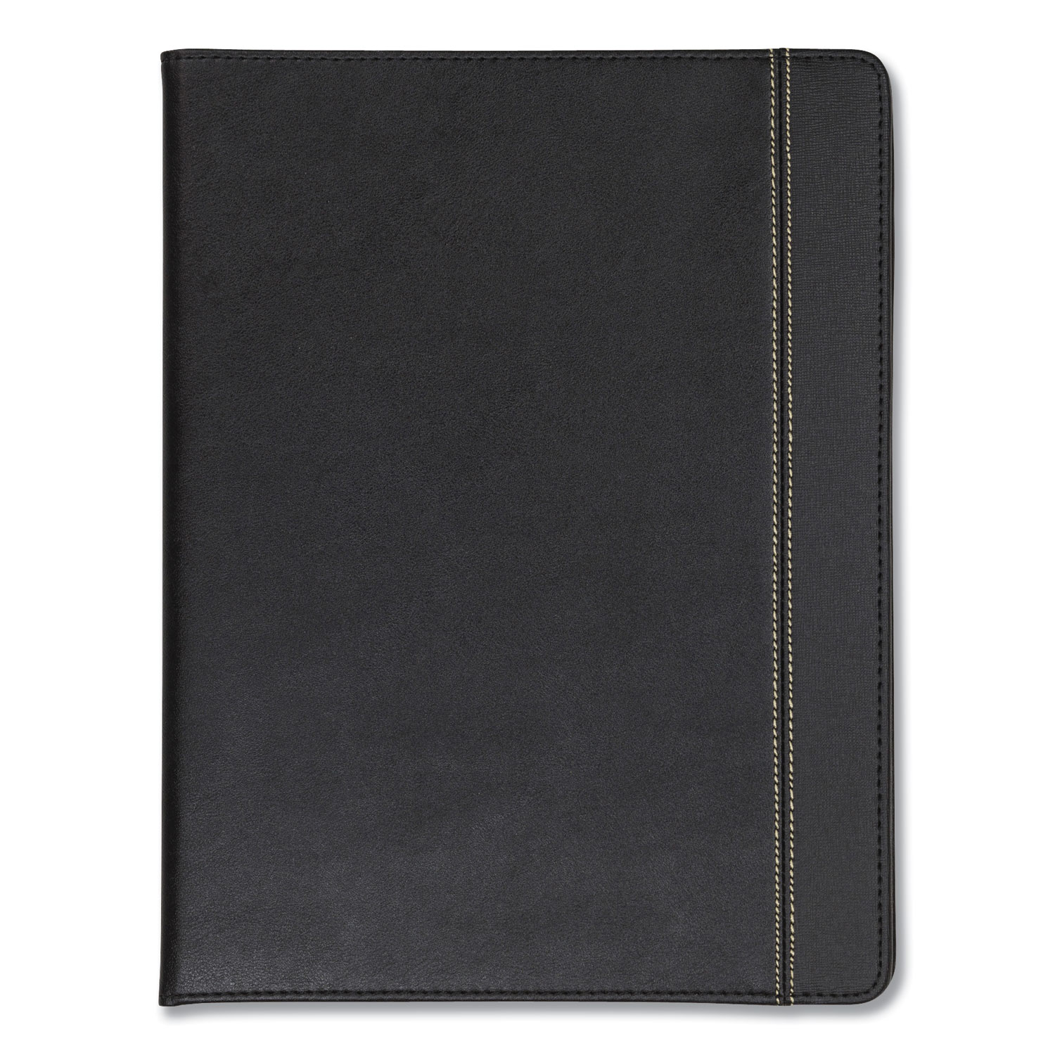 Samsill Slimline Padfolio Leather Look faux Reptile Trim Writing Pad Black