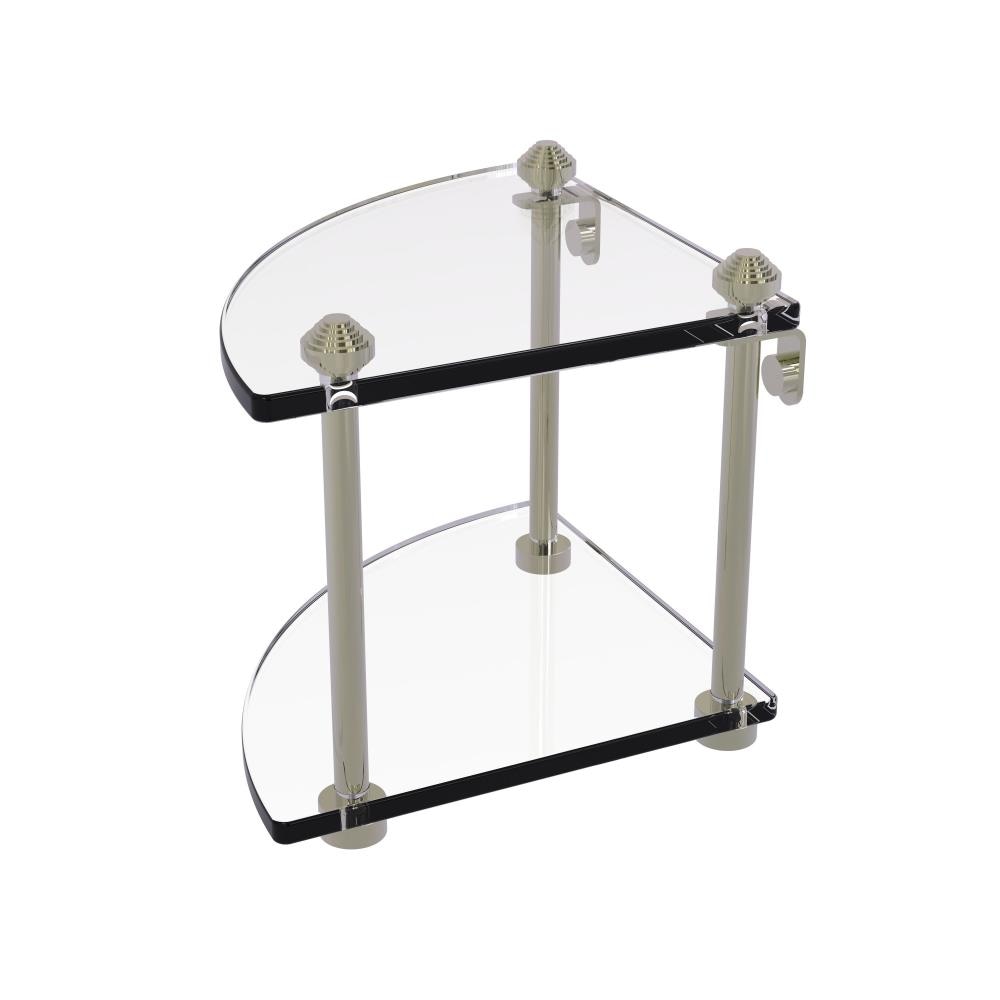 Allied Brass SB-3-PNI Southbeach Polished Nickel 2 -Tier Wall mount Corner Bathroom Shelf ( 8-in x 8-in x 8-in )