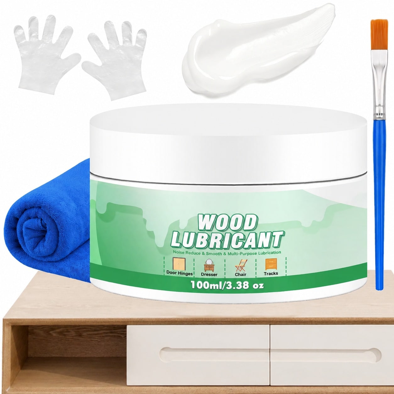AKSCYZM Wood Wax Lubricant for Furniture Multi Purpose Sliding Drawer Door Hinge Grease Paste Wax for Wood Drawer Floor Dresser Cabinet Guitar #LAK0804K199