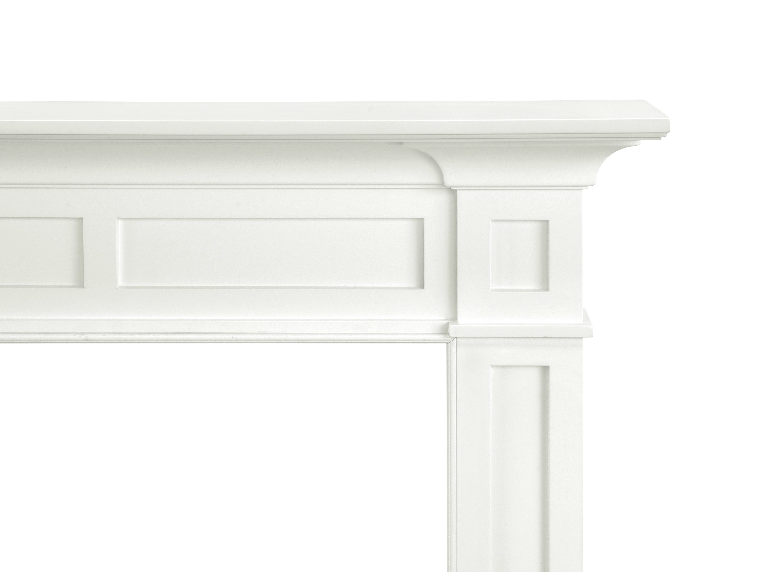 Pearl Mantels 73.25-in W x 52.75-in H Crisp White Traditional Fireplace Surround SSUP56515L Sansujyuku sansujyuku.com