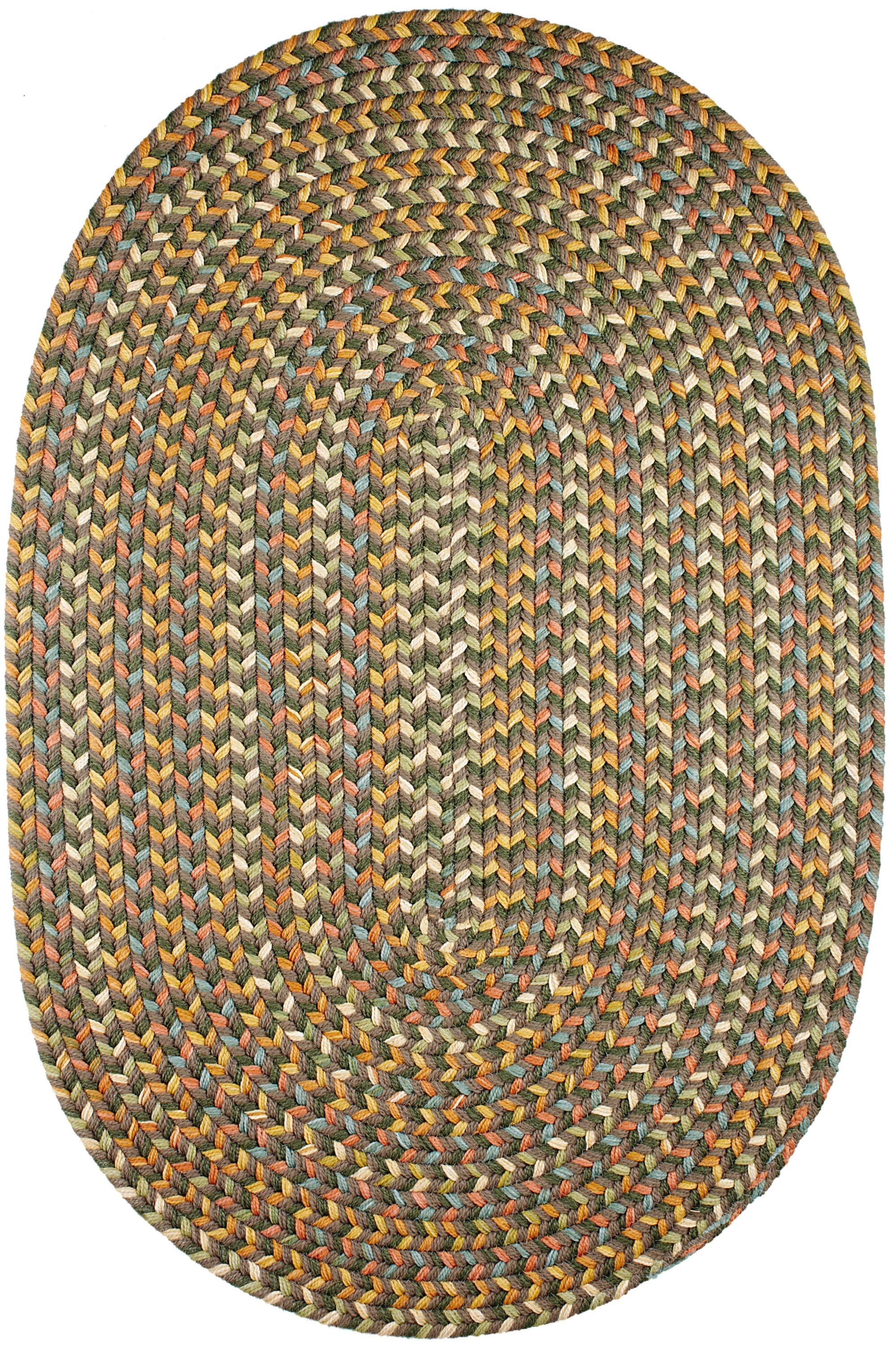 Rhody Rug CY27R036X060 3 x 5 (ft) Braided Polypropylene Dk. Taupe Oval Indoor/Outdoor Geometric Area rug
