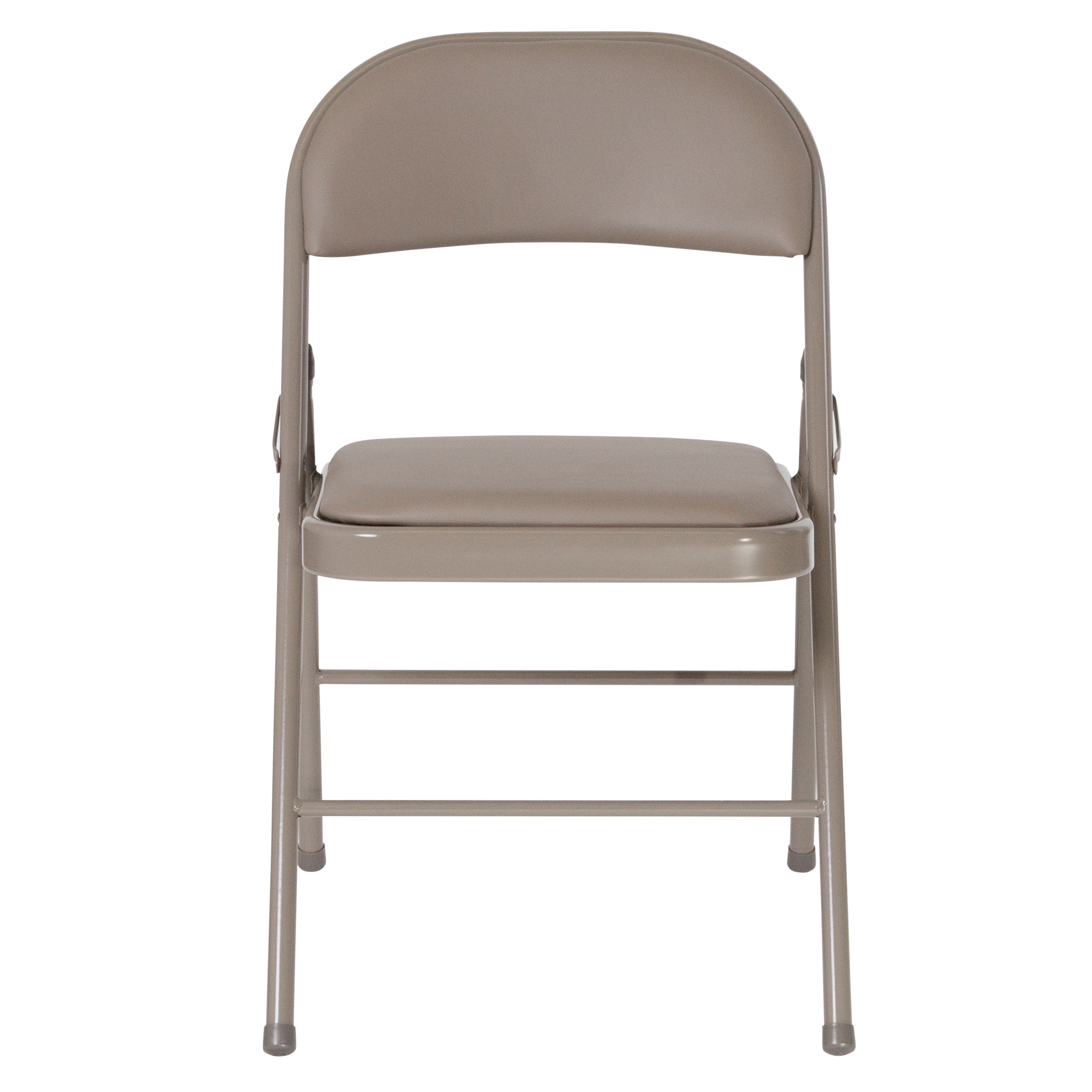 Hercules Series Double Braced Gray Vinyl Metal Folding Chair - 4 Pack
