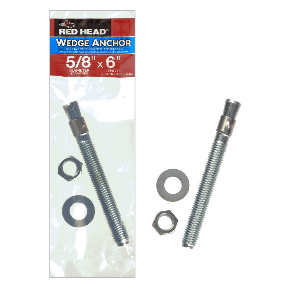 Red Head 50100 Trubolt 6-in x 0.625-in Zinc-Plated Carbon Steel Heavy-Duty Wedge Anchor