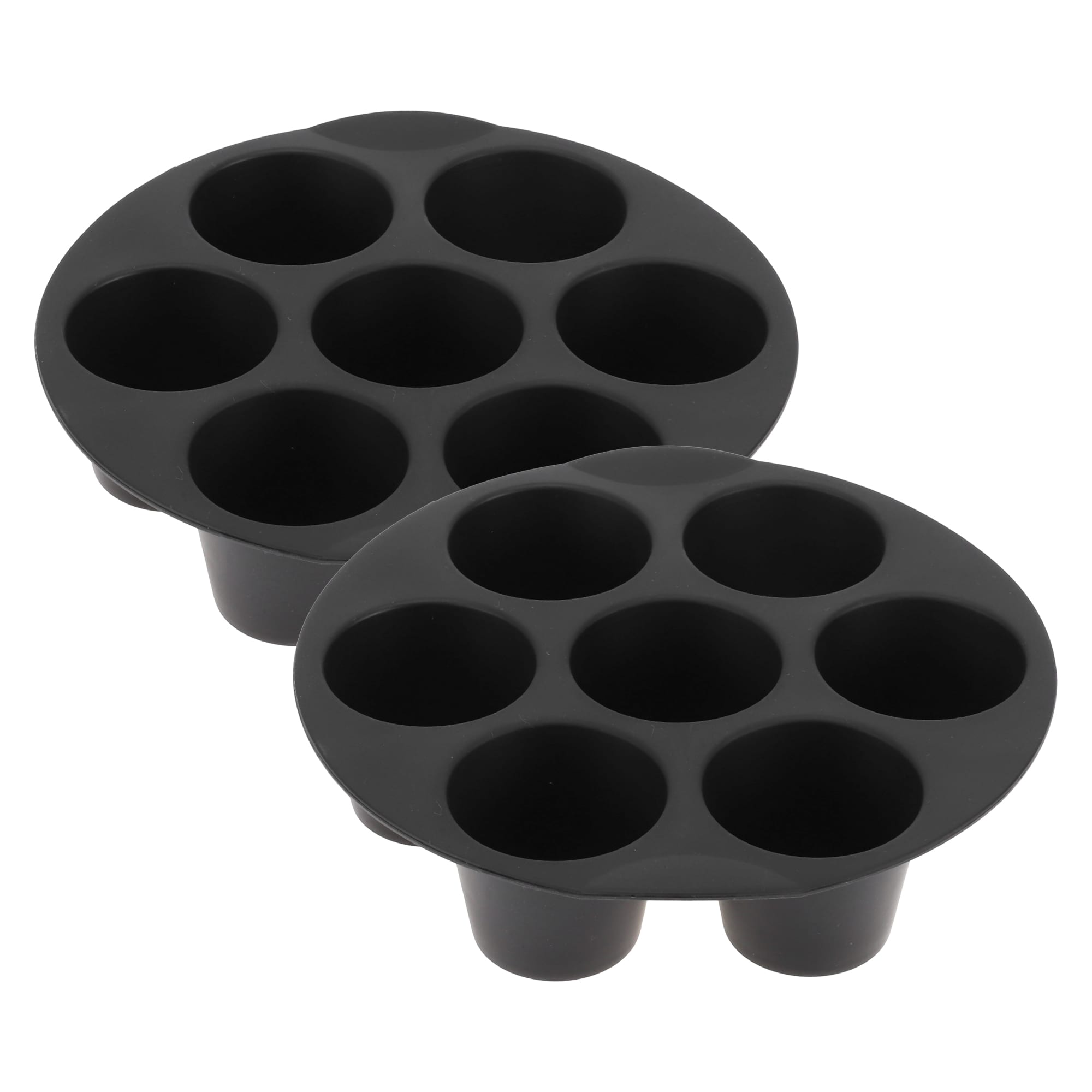 Unique Bargains 2pcs Silicone Cupcake Pan for Air Fryer Oven 7 Cups Regular Silicone Cupcake Pan for Corn Bread Candy Eggs