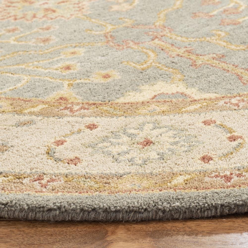 Handmade Blue Wool Tufted Round Area Rug, 6' x 6'