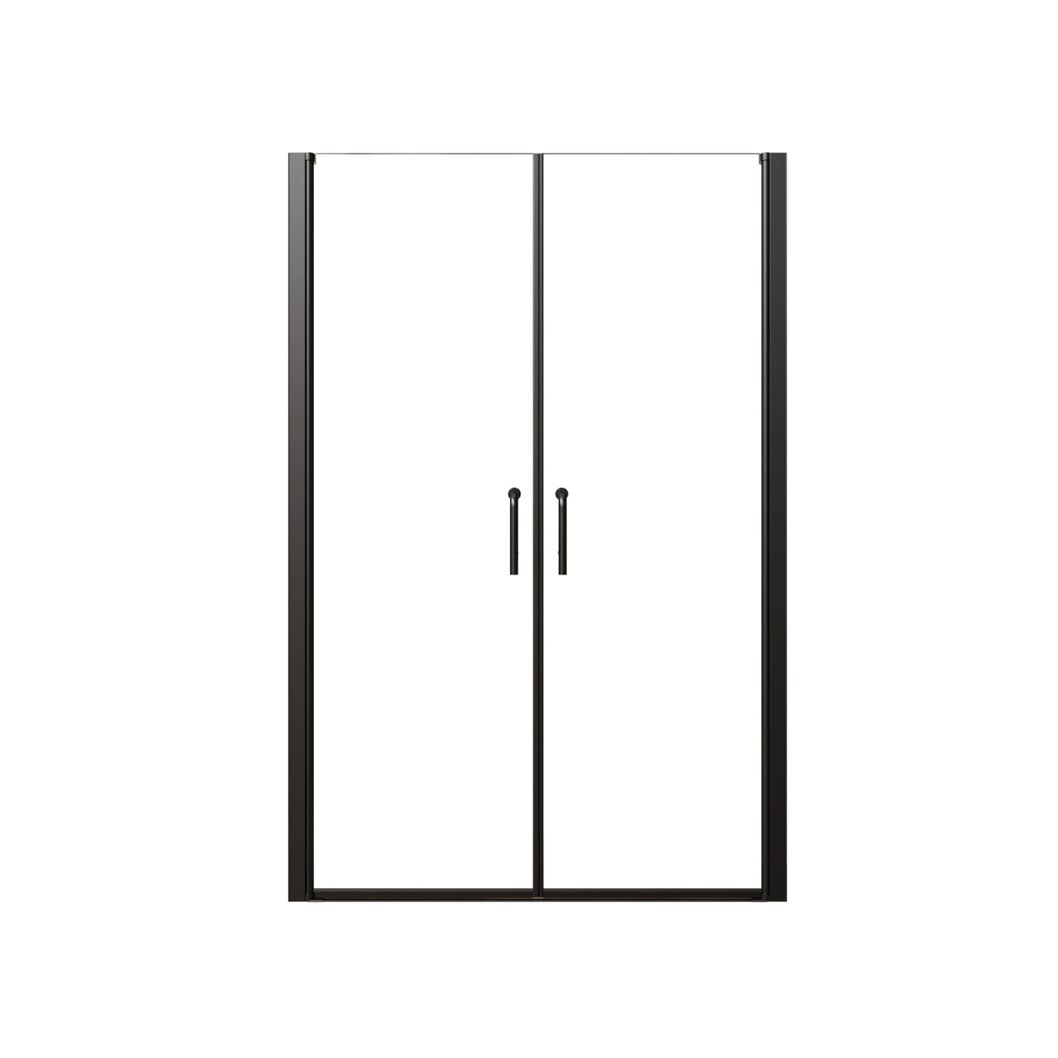 Dimakai DKBR3982A000412 Shower Door 46 to 48 in Matte Black Framed Dual Sliding 1/4-in SGCC Tempered Glass