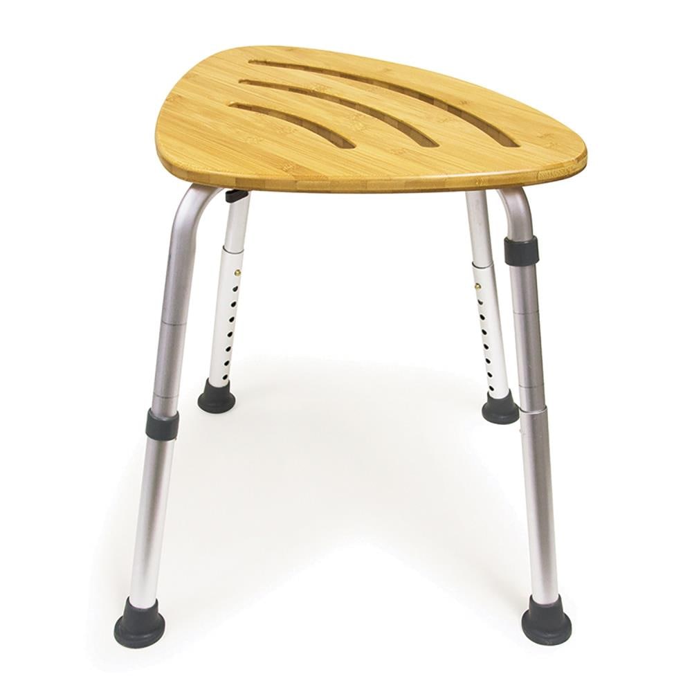Bios Medical Brown Bamboo Freestanding Shower Chair