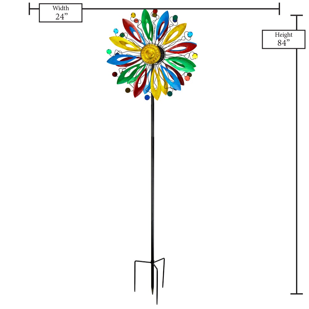 RCS Gifts Wind spinner stake Powder Coated Steel Wind Spinner in the ...