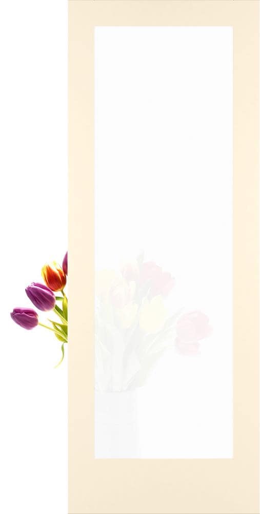 RELIABILT LO1369994 Shaker 30-in x 80-in Cream-n-Sugar 1-panel Frosted glass Smooth Solid core Prefinished Pine Wood Slab Door