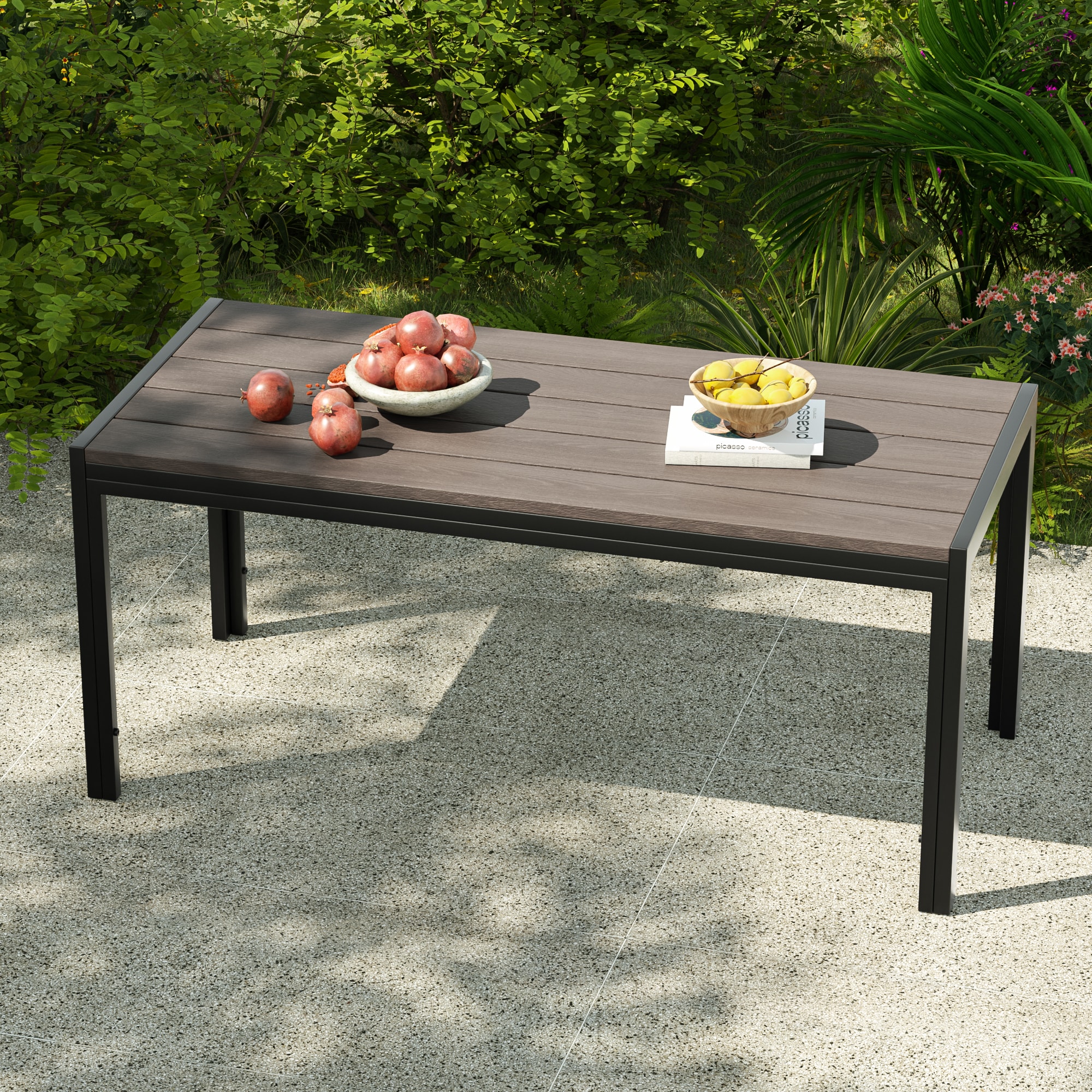 ACEGOSES LW-115T1-BN Skytop Rectangle Outdoor Coffee Table 20.5-in W x 44.5-in L