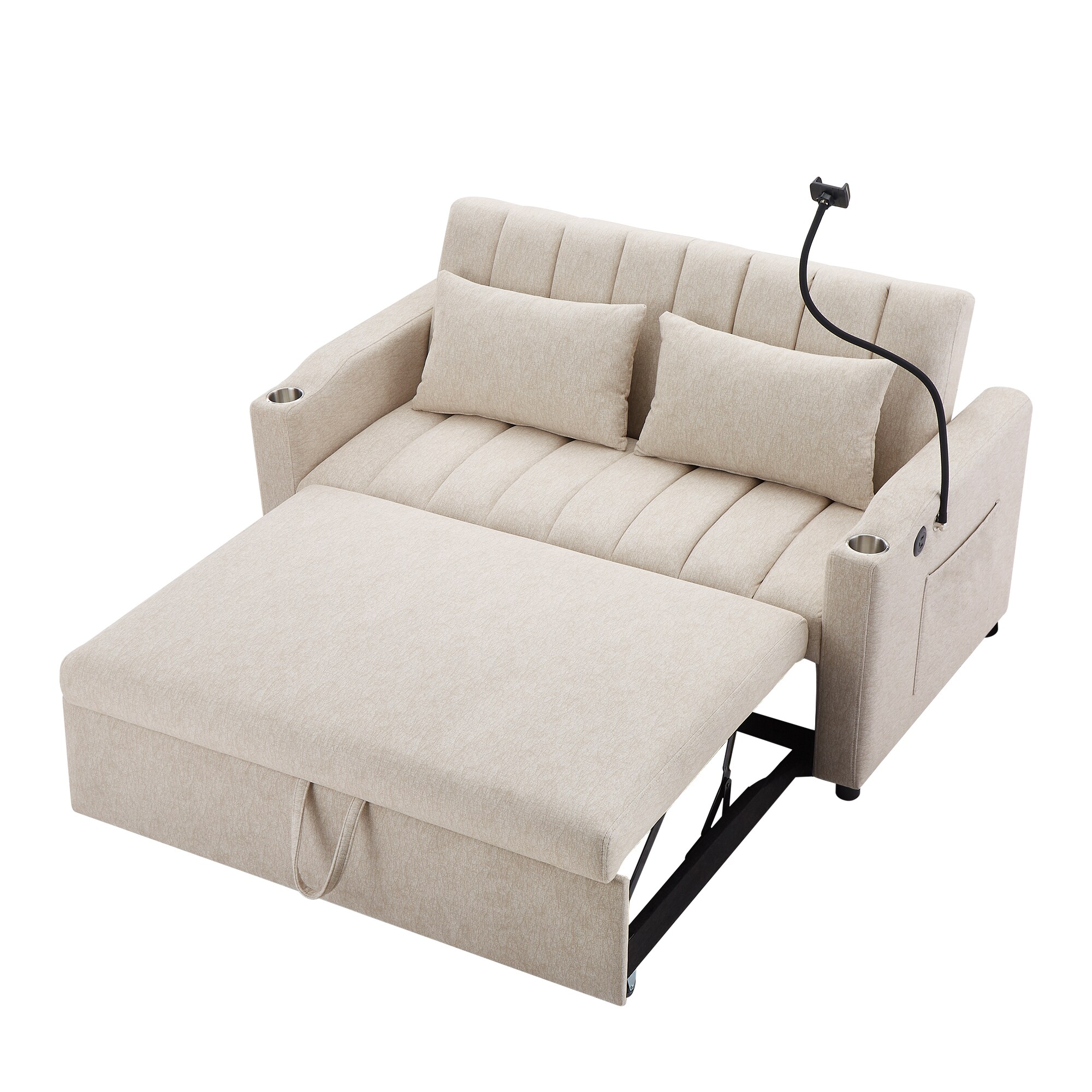 Qualler FSUSOR120A 55.9-in Modern Beige 2 -seater Reclining Sofa