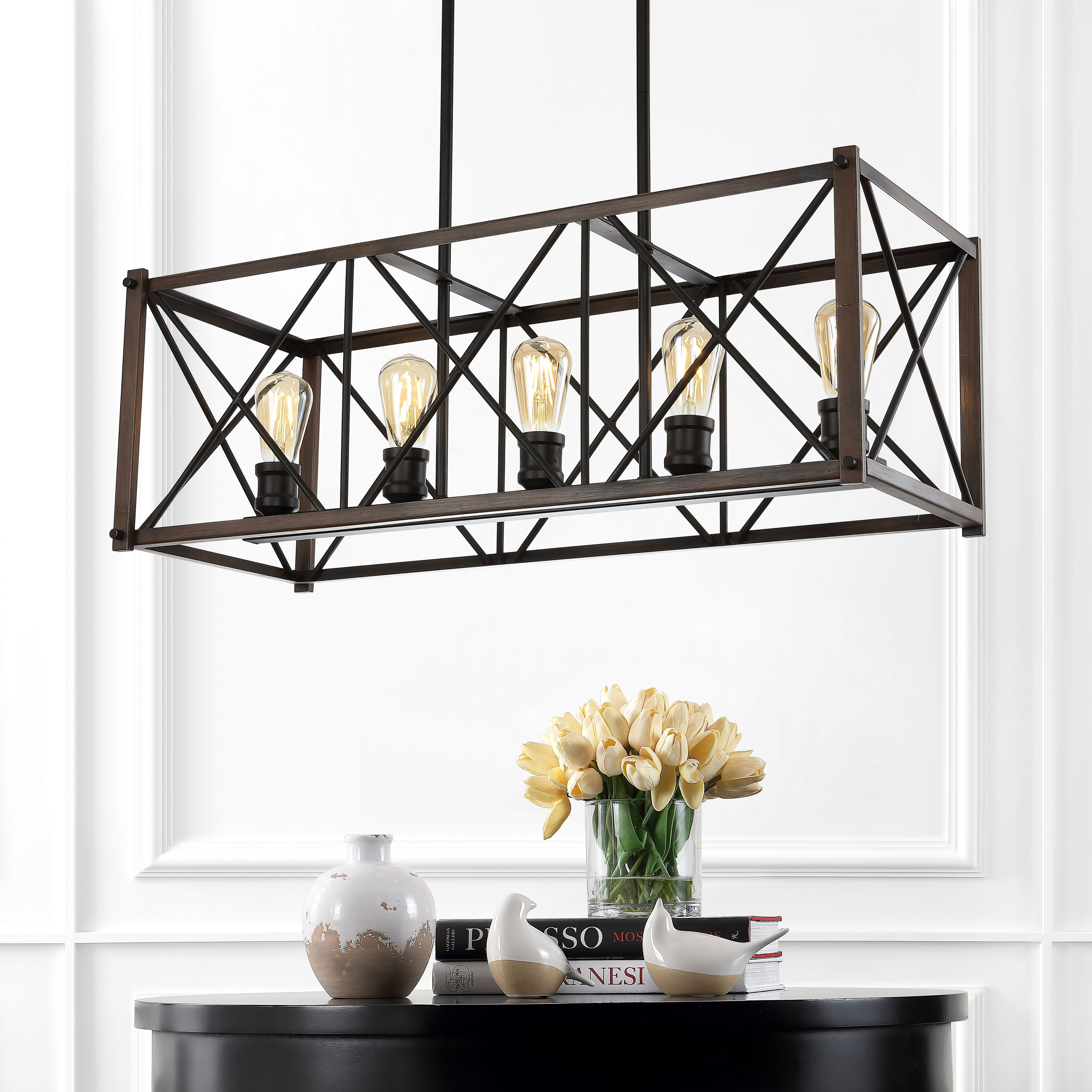 Bronze Farmhouse 33" LED Dimmable Iron Pendant Light