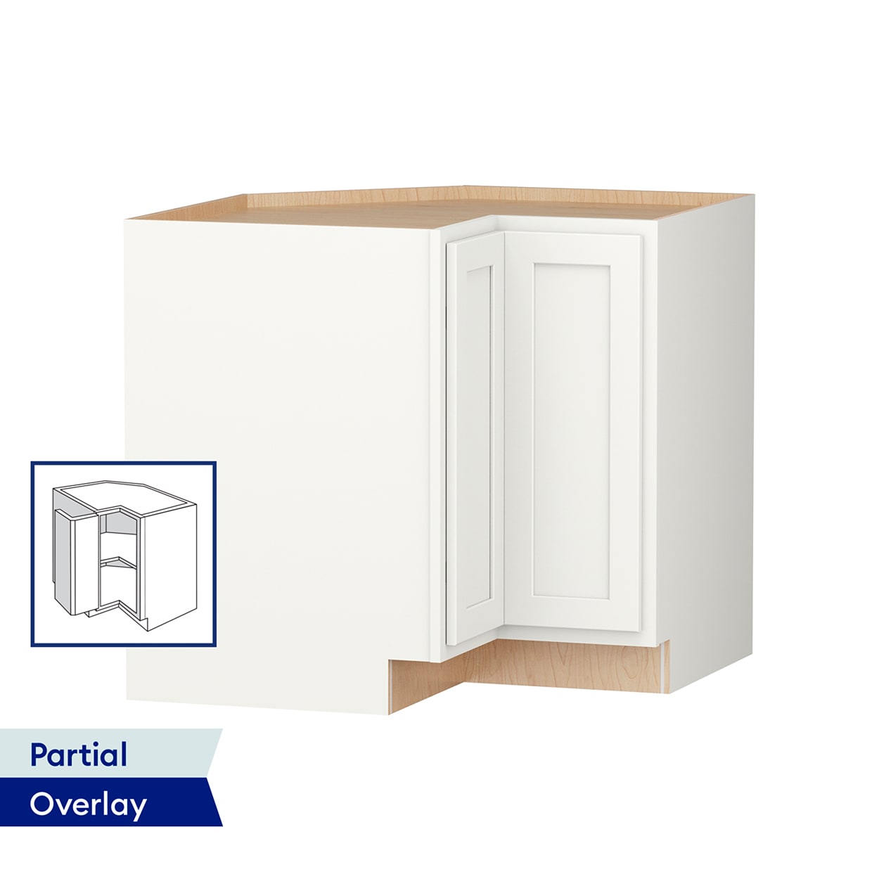 Shenandoah PRO Express SPE 92MPS-24363 Breckenridge 36-in W x 34.5-in H x 36-in D Linen Diagonal Corner base Fully assembled Plywood Cabinet (Recessed Panel Shaker)
