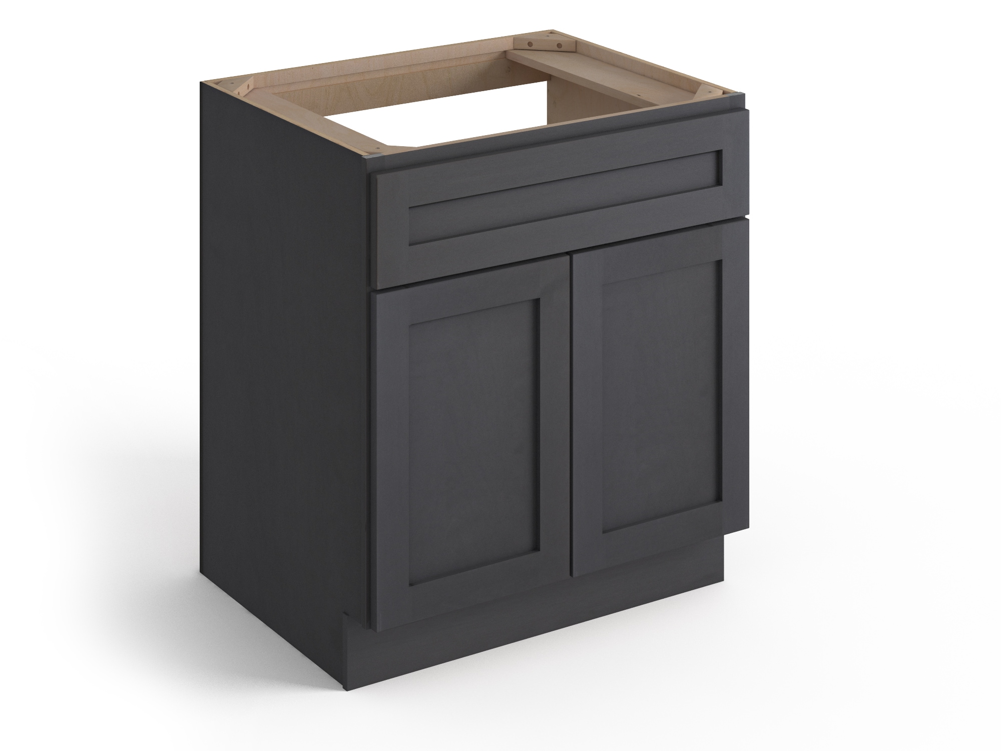 Valleywood Cabinetry SB33DTSIG 33-in W x 34.5-in H x 24-in D Ideal Gray Birch Sink Base Ready To Assemble Plywood Cabinet (Flat Panel Shaker Style)