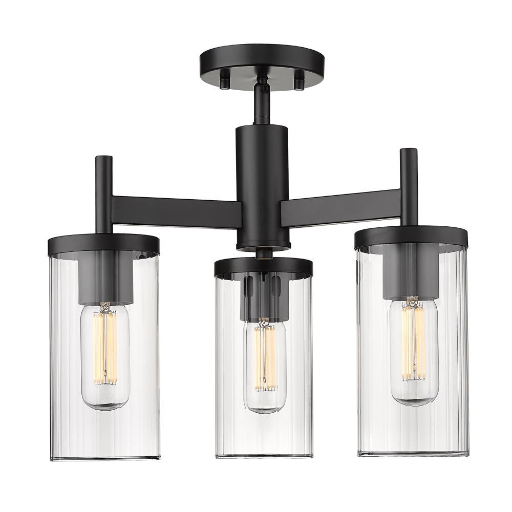 Golden Lighting 7011-3SF BLK-CLR flushmounts - View #3