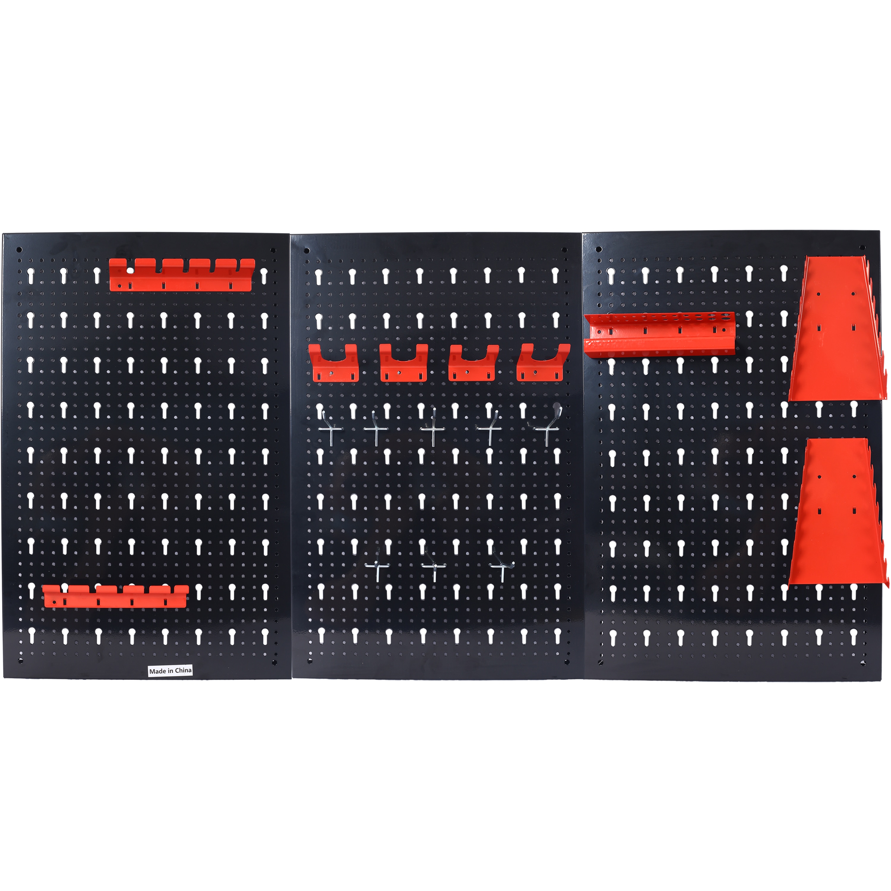 LUXEYARD Pegboard Wall Organizer 4ft Metal Garage Pegboard Tool Organizer for Workshop Warehouse Black #DS-R-64164