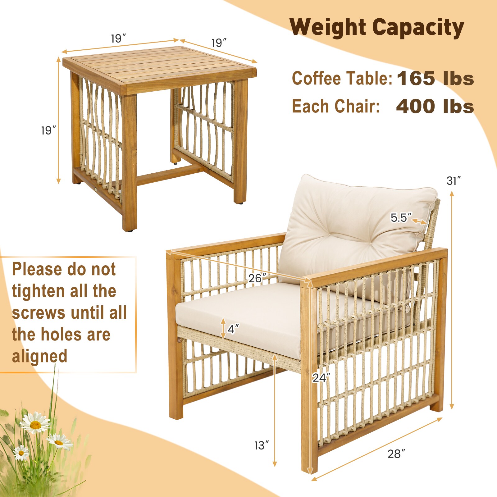 Forclover HBV-916BN Patio-Conversation-Sets - View #3