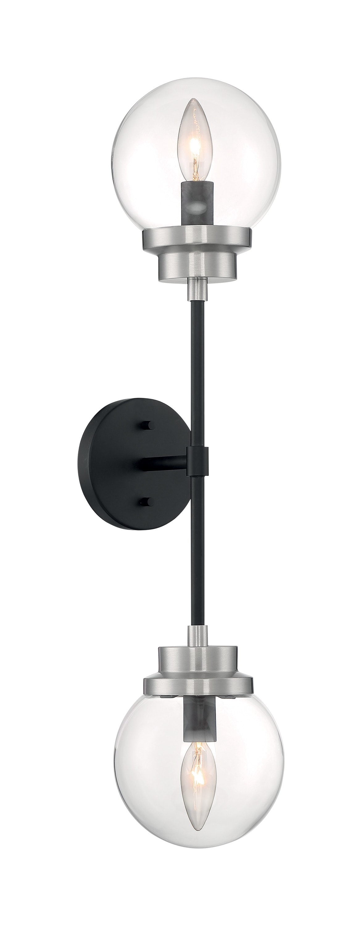 SATCO NUVO 60/7132 Axis 5.88-in W 2 -Light Matte Black Industrial Wall Sconce