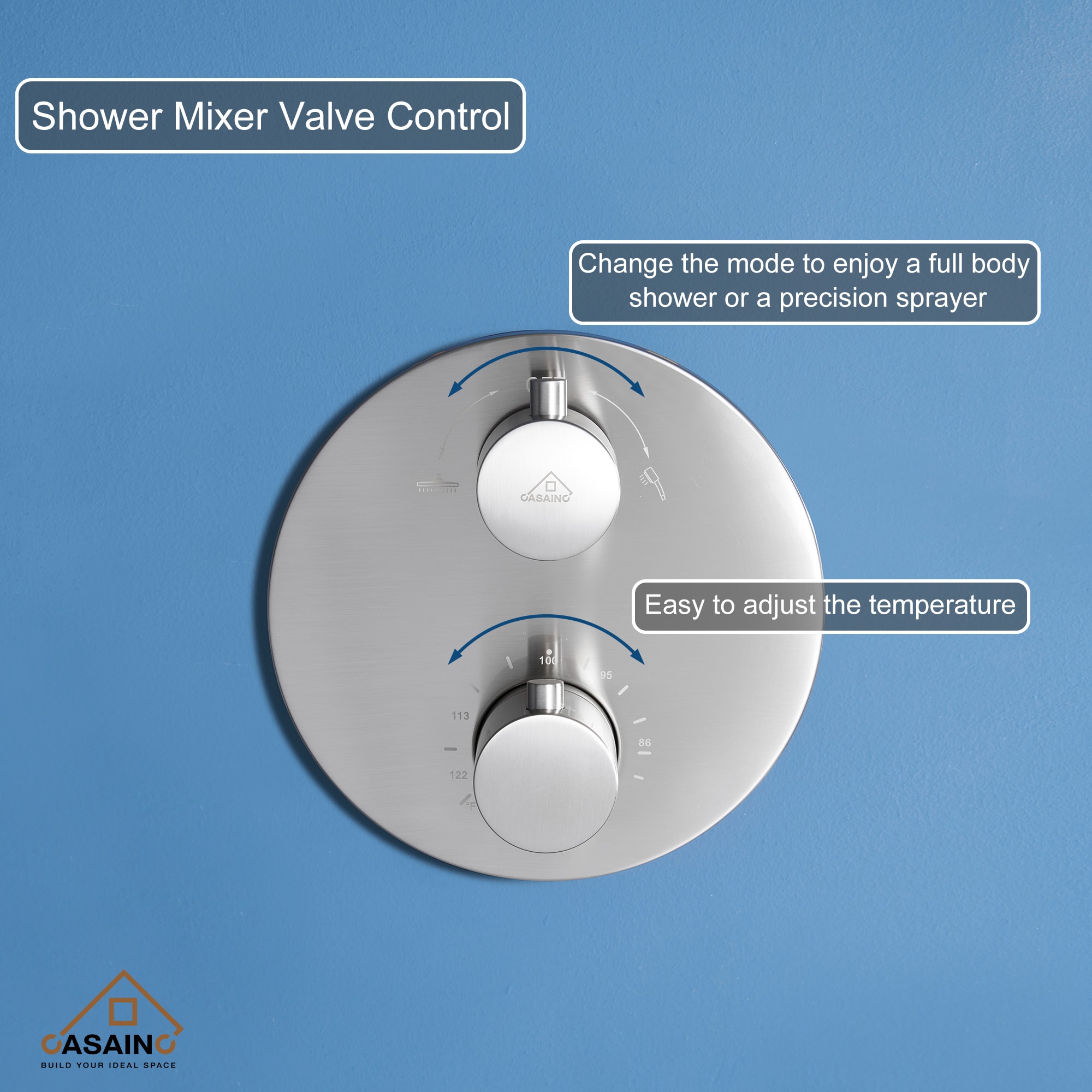 CASAINC HM-T206-RO-BN Showerhead-Bar-Panels - View #12