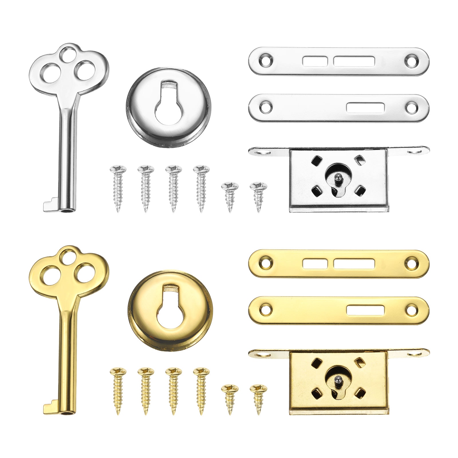 Unique Bargains Vintage Full Mortise Mini Locks with Key Set of 2 Zinc Alloy Mini Lock Jewelry Box Lock Replacement Box Lock for Cedar Box Wine Box and Cabinet Grey Black #S25093000UX7219