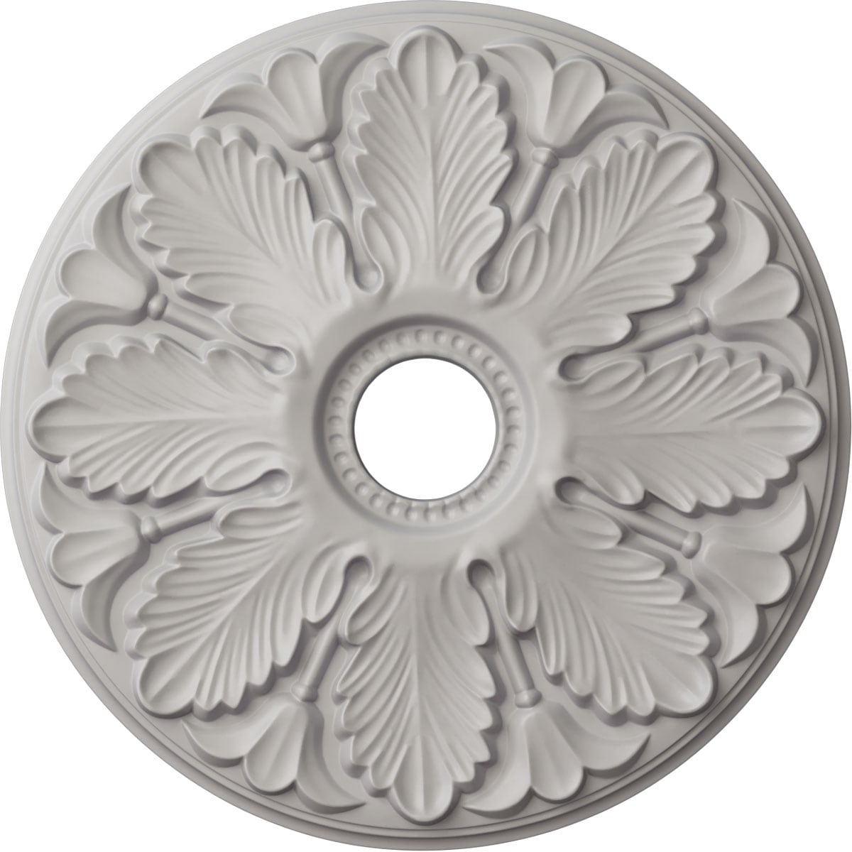 Ekena Millwork CM24MIUWF Milan 24.5-Inches W x 24.5-Inches L Painted Ultra Pure White Polyurethane Whole Ceiling Medallion