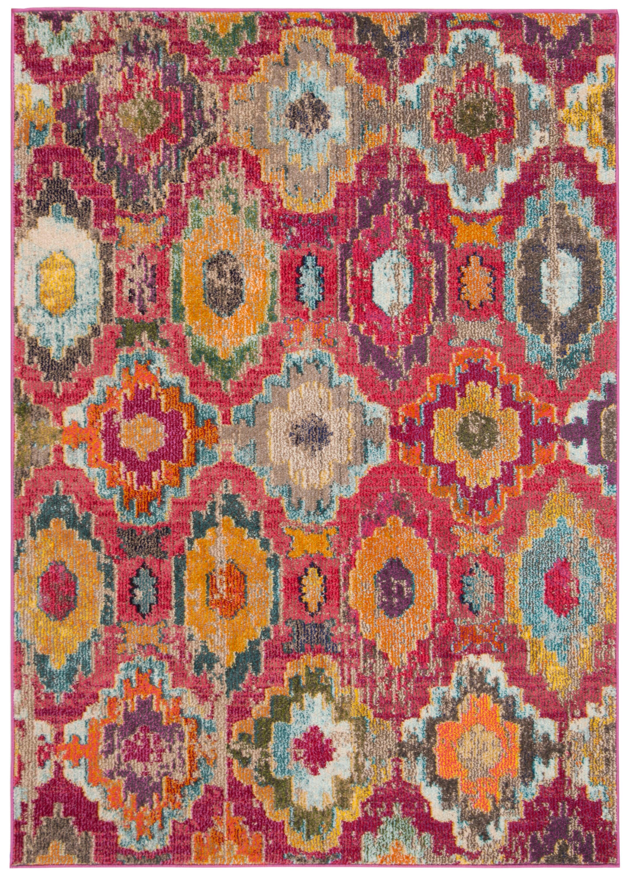 Bohemian Chic Monaco Square Hand-Knotted 47" Red Area Rug
