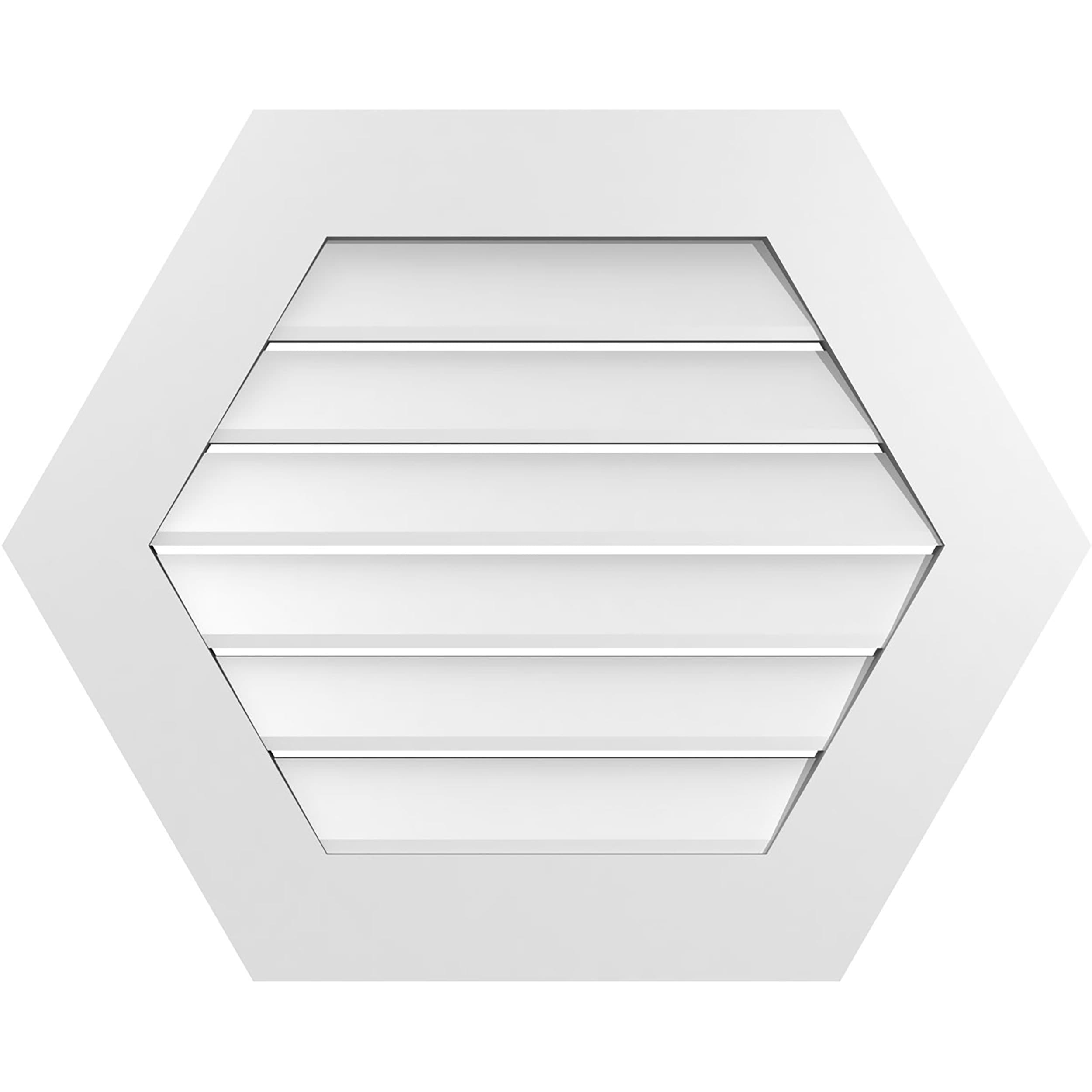 Ekena Millwork GVPHP30X2401SF 30-Inches x 24-Inches Off-white Peaked PVC Gable Louver Vent
