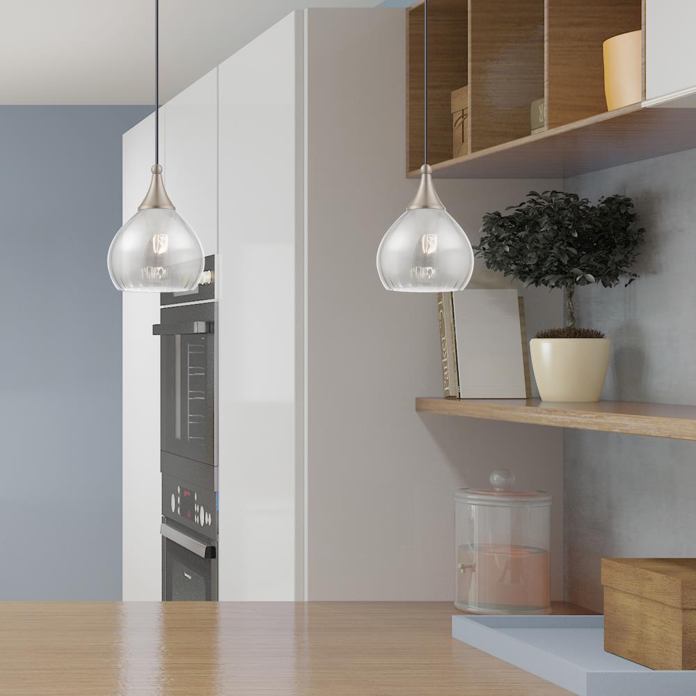 Mini Brushed Nickel LED Pendant with Smoke Glass - Indoor/Outdoor
